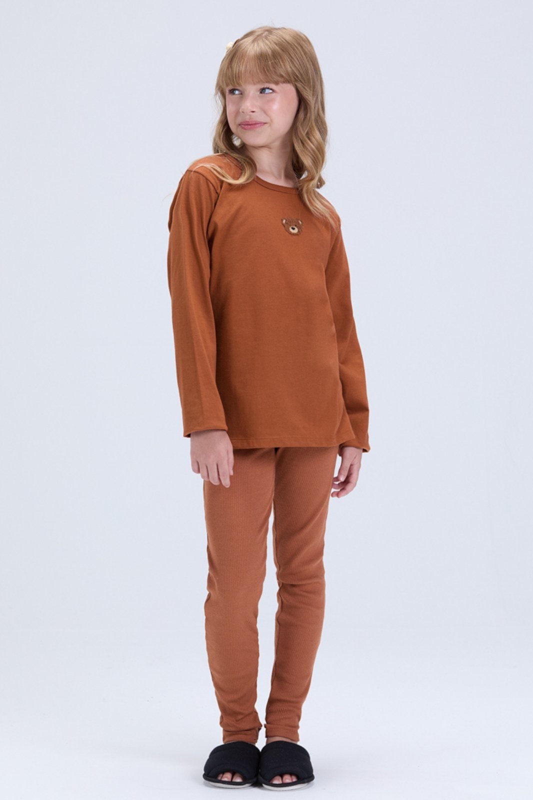 Pijama Feminino Algodão Inverno Ursinho Clean