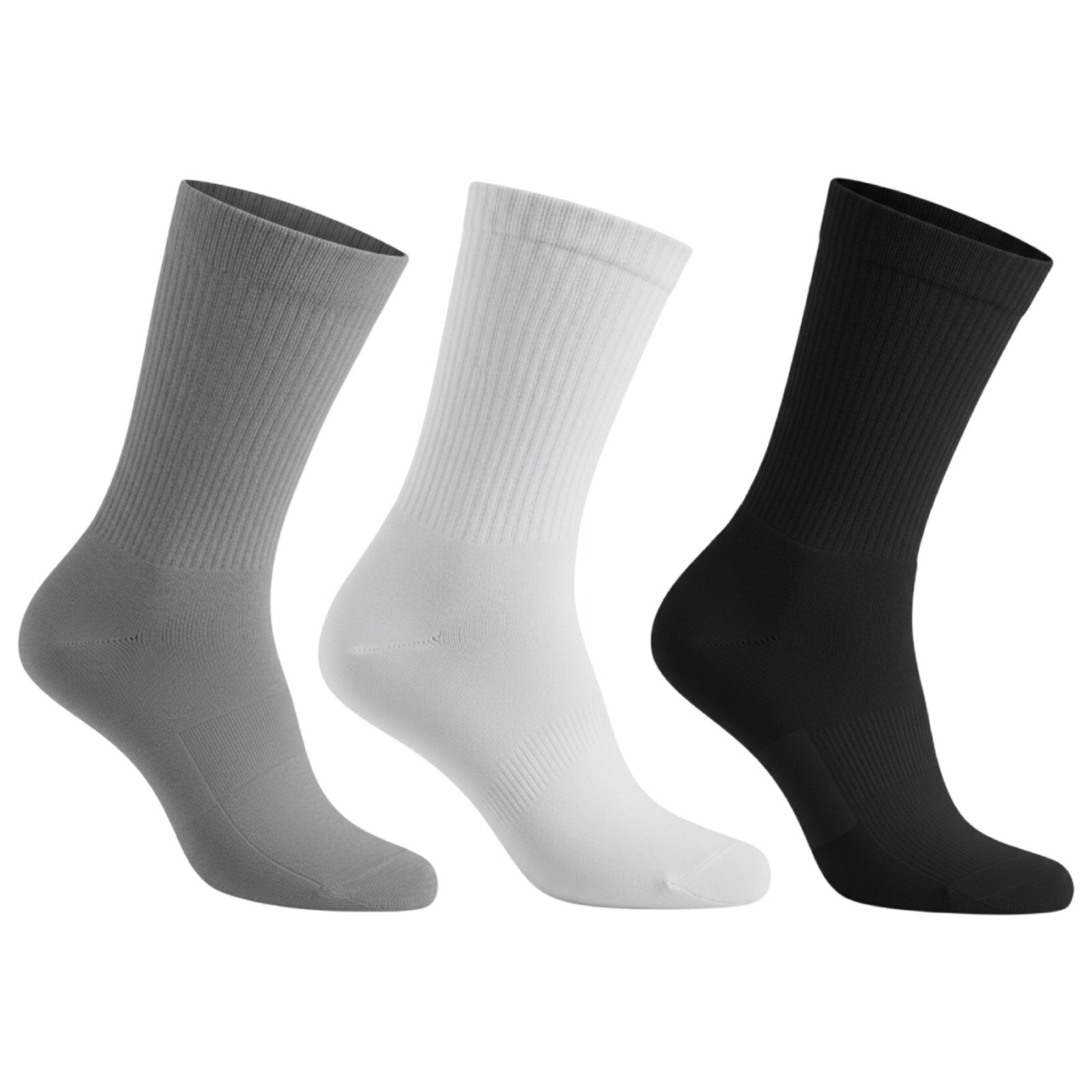 Vista 3 Kit 6 Pares Meias de Classic Cano Médio Casual Lisa Unissex Sortida QLC SPORT multicolorido QLC SPORT multicolorido