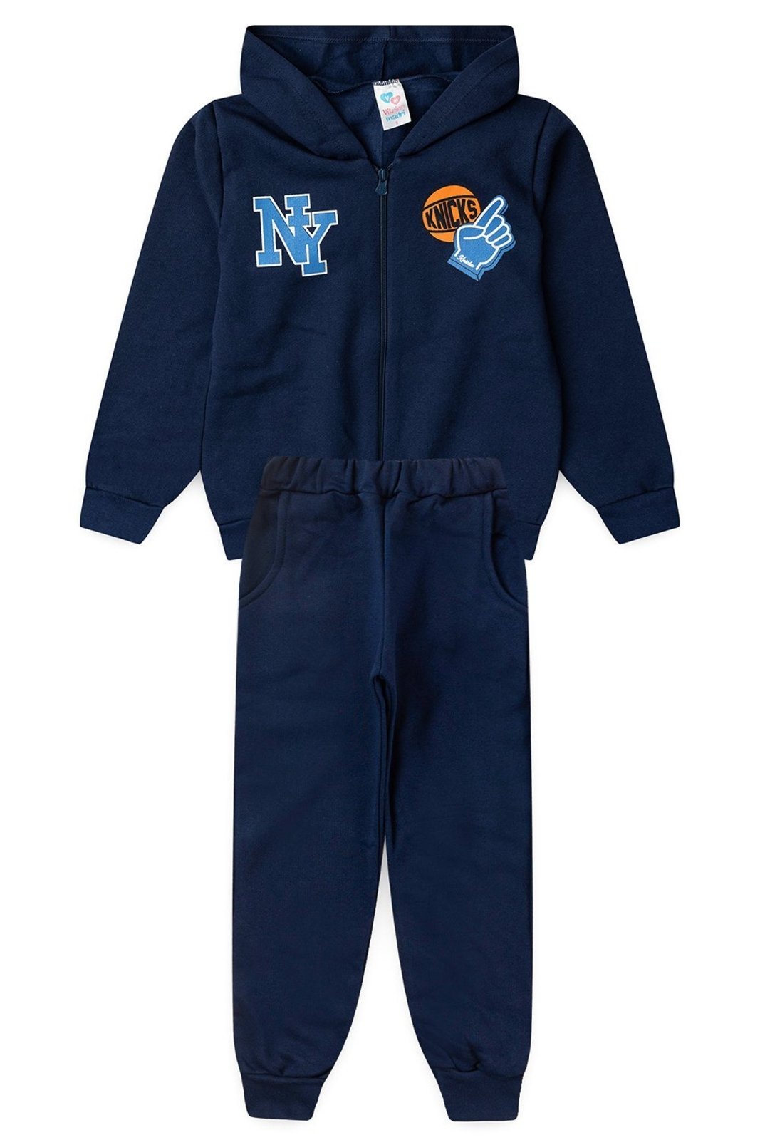 Infantil - Conjunto Moletom Menino c/ Bolso e Zíper New York Knicks