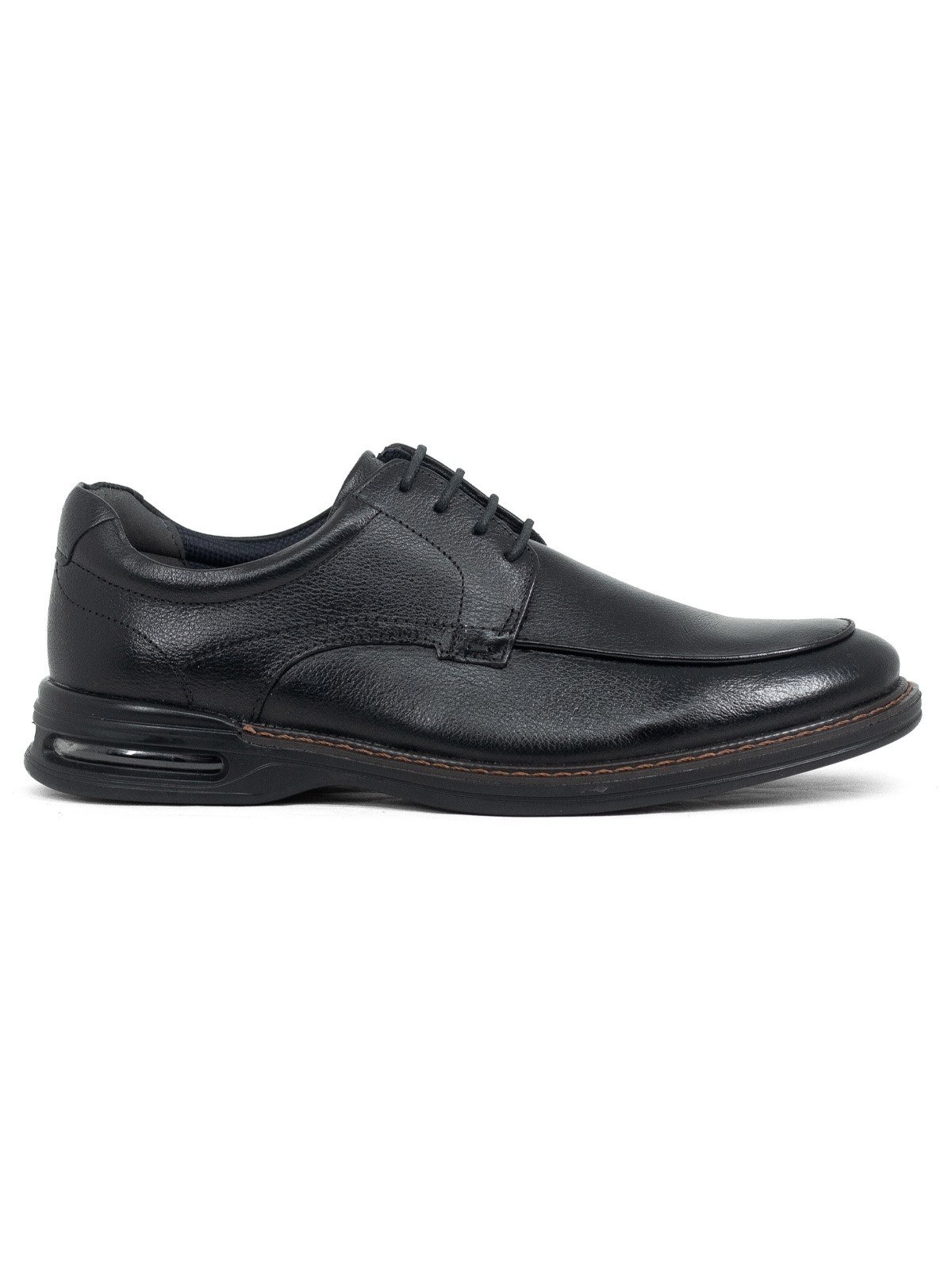 Sapato Social Masculino Democrata Air Magnum Couro Legítimo Confortável Cadarço Preto