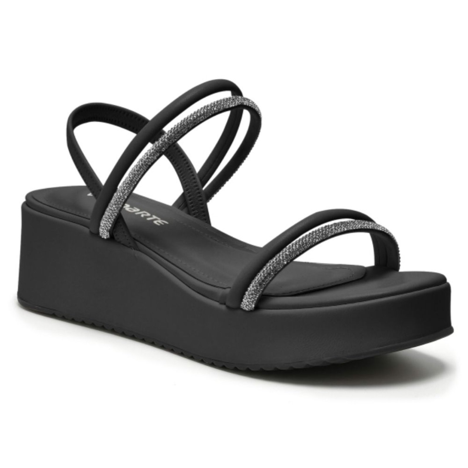 Sandália Feminina Anabela Preto Via Marte 167-008-01