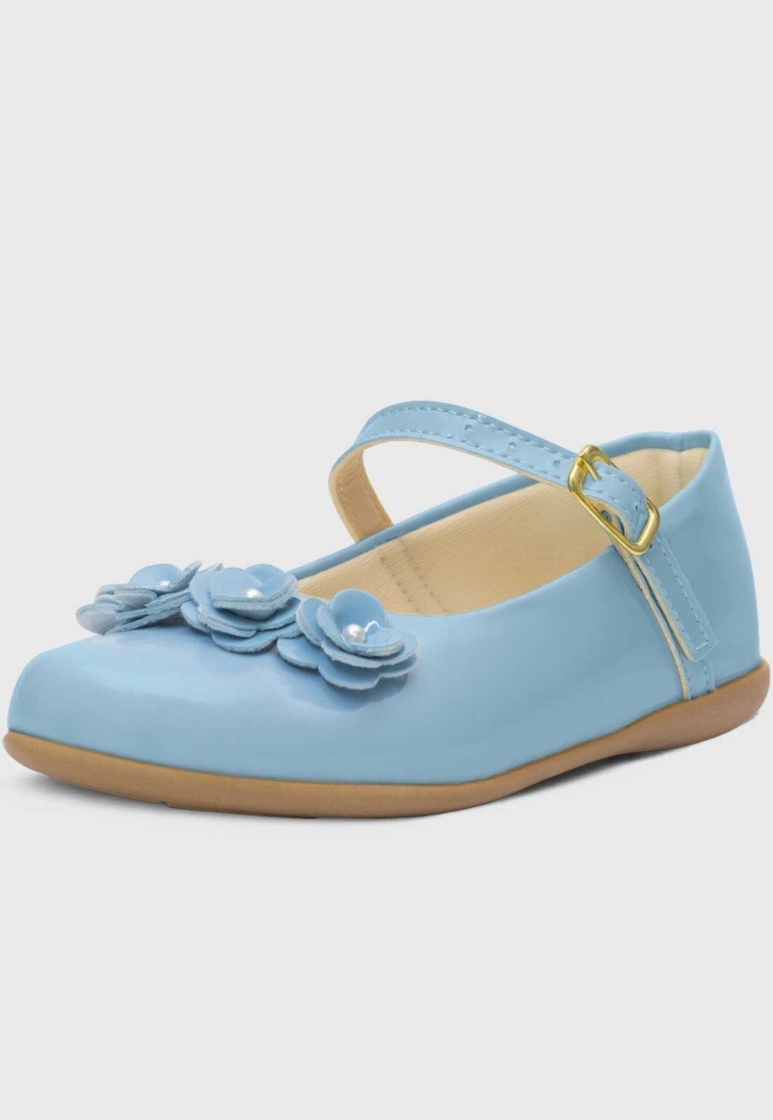 Infantil – Sapatilha Popidi Menina Mini Flores Azul
