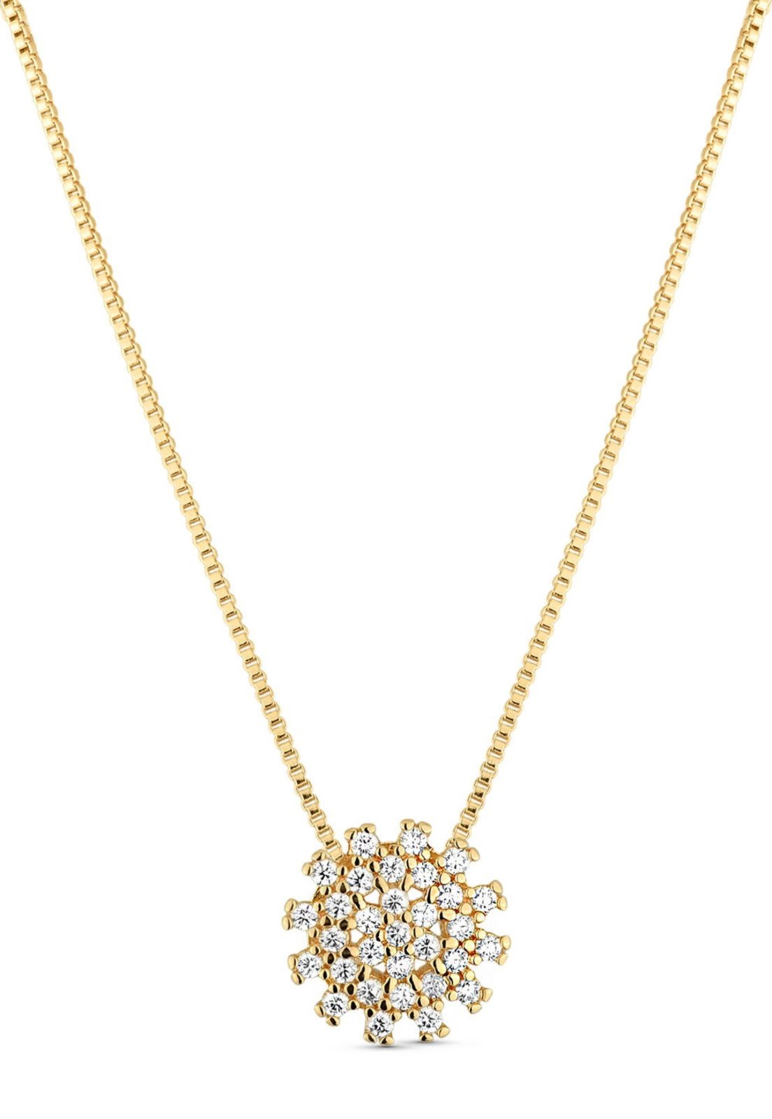 Vista 2 Colar Semijoia Com Pingente Cravejado Zircônia Cristal Banhado A Ouro 18K 8015937372346 STORE ORA SEMIJOIAS dourado