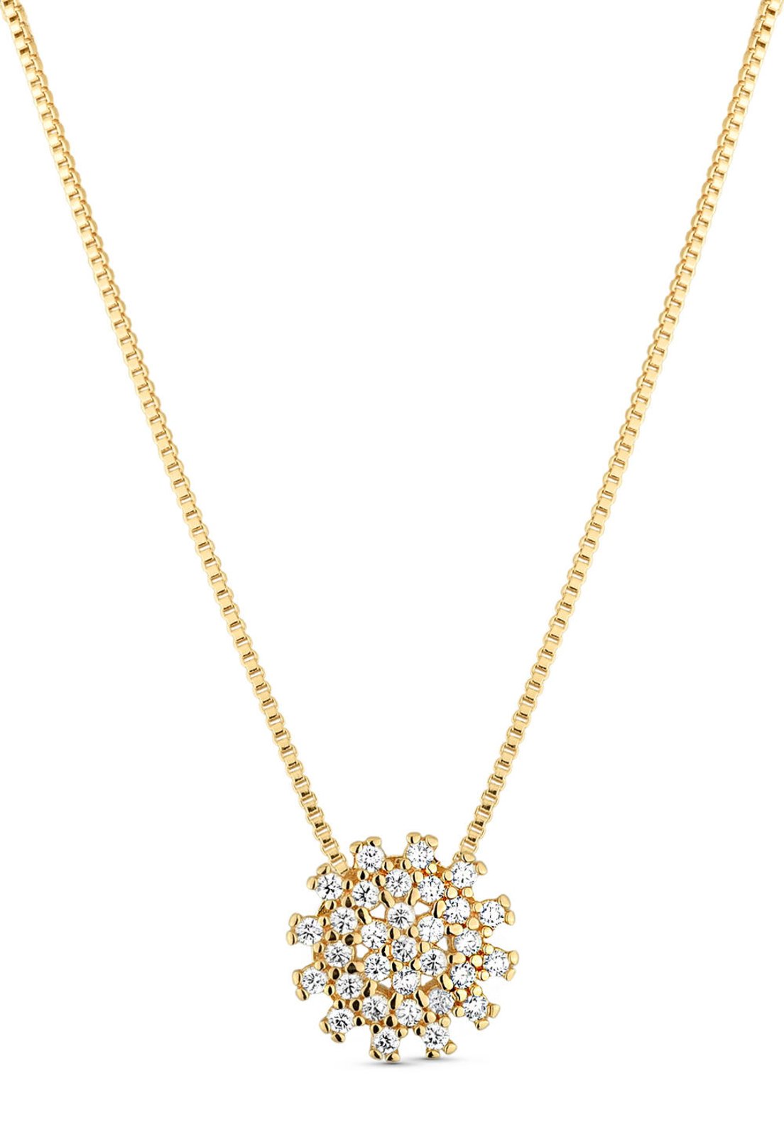 Vista 3 Colar Semijoia Com Pingente Cravejado Zircônia Cristal Banhado A Ouro 18K 8015937372346 STORE ORA SEMIJOIAS dourado