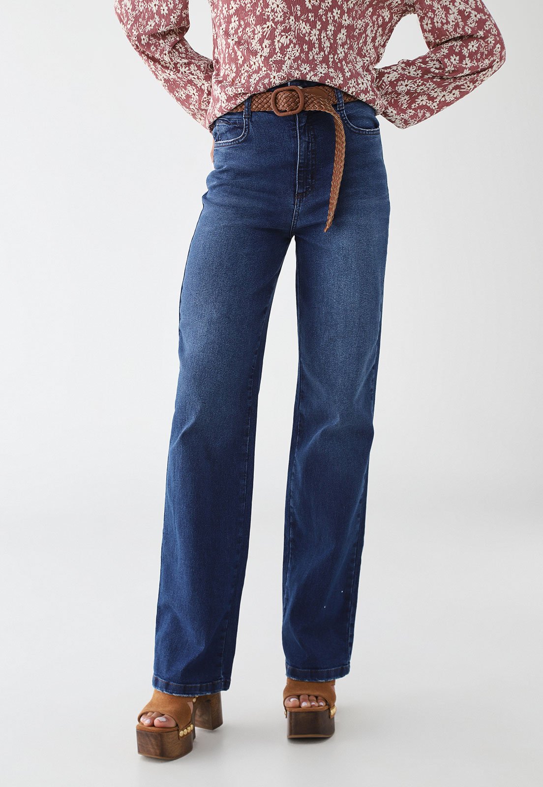 Calça Jeans Feminina Colcci Jeans Reta Azul