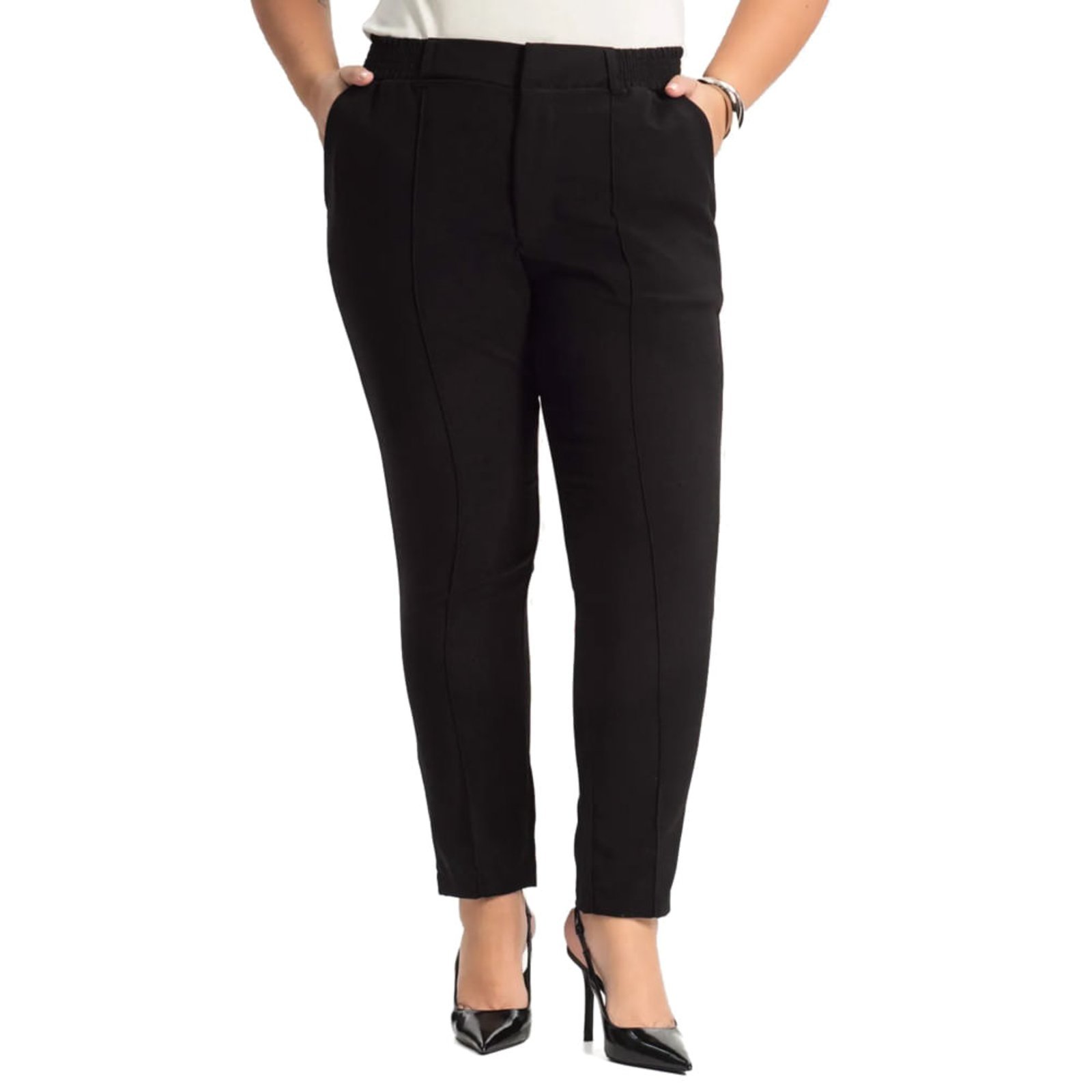 Calça Feminina Rovitex Plus Size Alfaiataria Preto