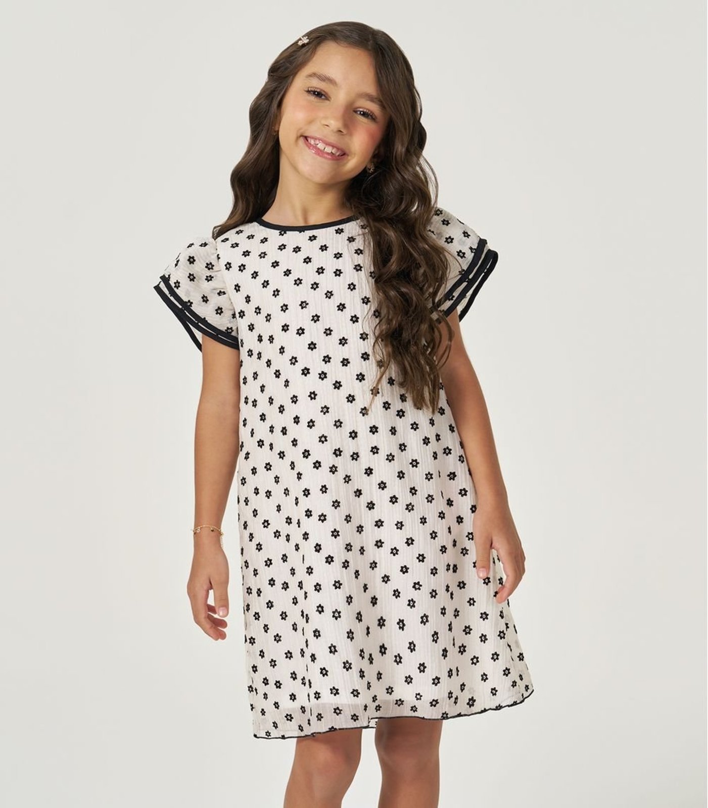 Infantil - Vestido Verão Menina Trick Nick Bege
