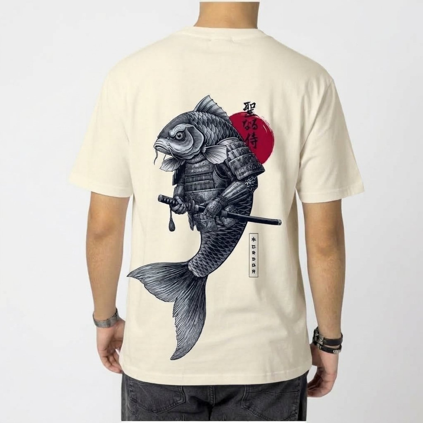 Camiseta Classic Koi Worrior - Okdok - Areia