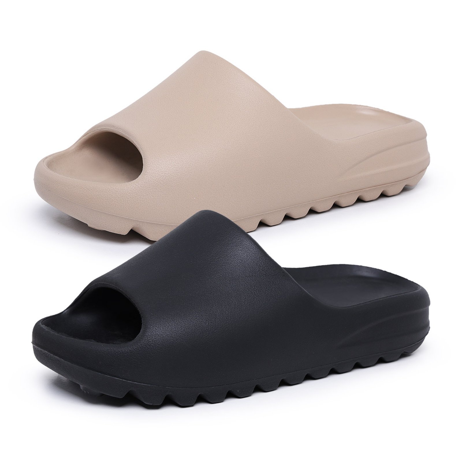 Kit 2 Chinelo Nuvem Feminino Slide Ousy Shoes Macio Leve Confortável Dia a Dia Verão Combo Nude Preto