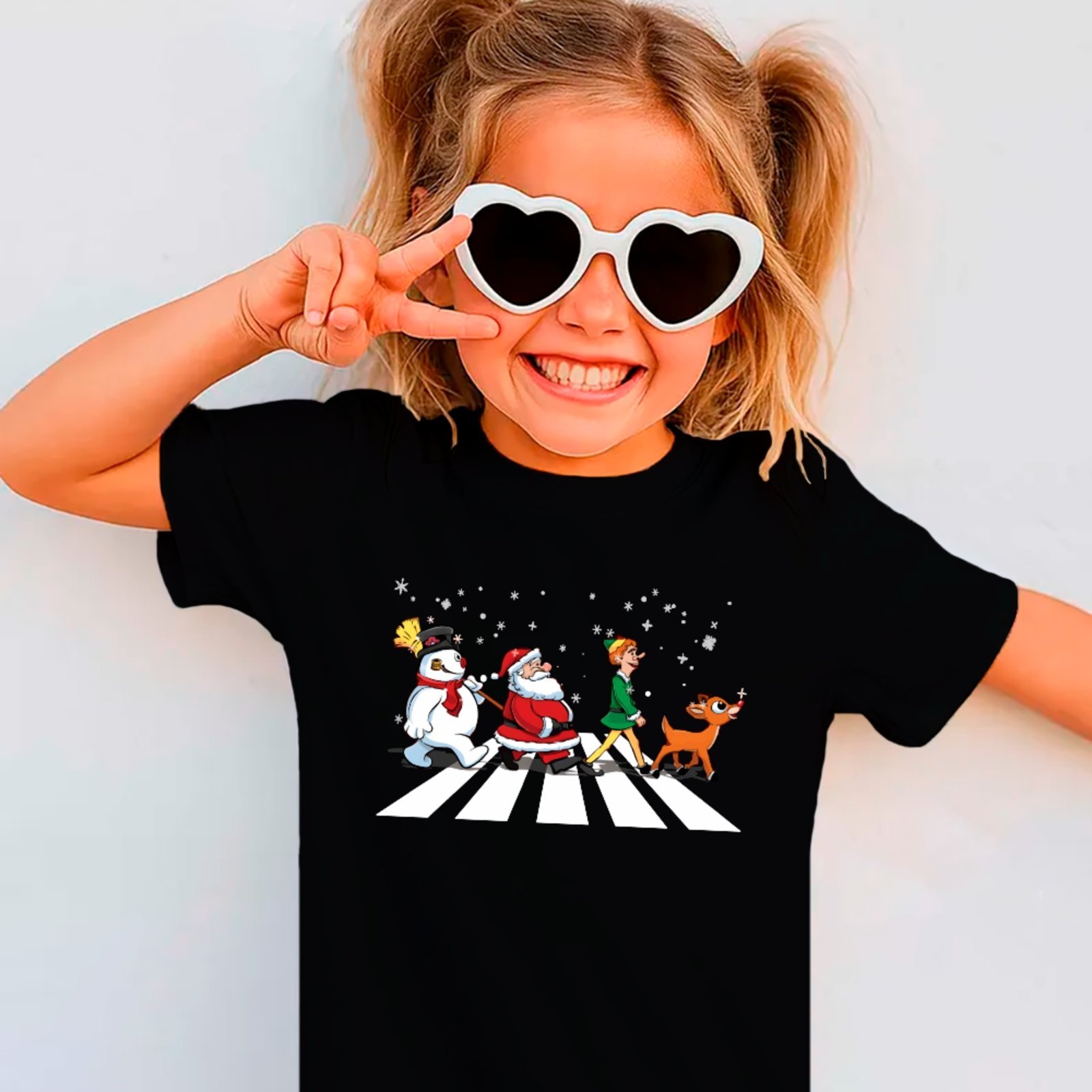 Vista 2 Infantil - Camiseta Ousy Natal Rena e Amigos preto ousy preto
