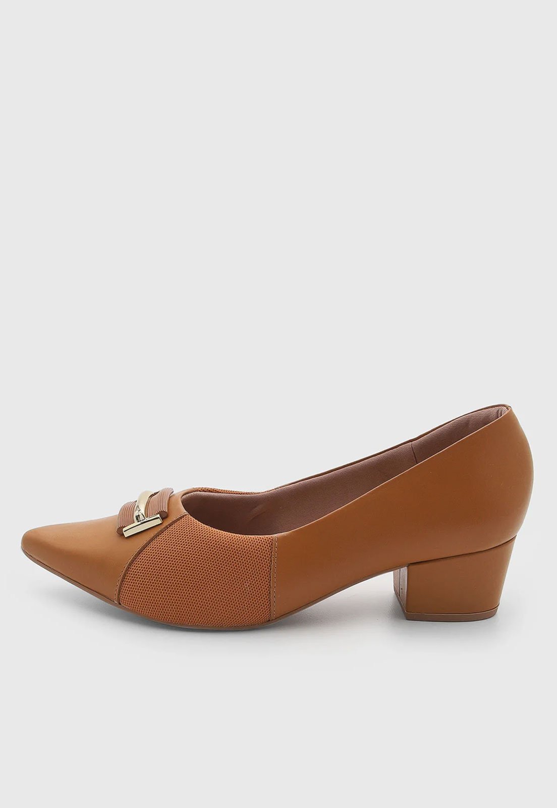 Scarpin Feminino Usaflex Couro Salto Médio Marrom