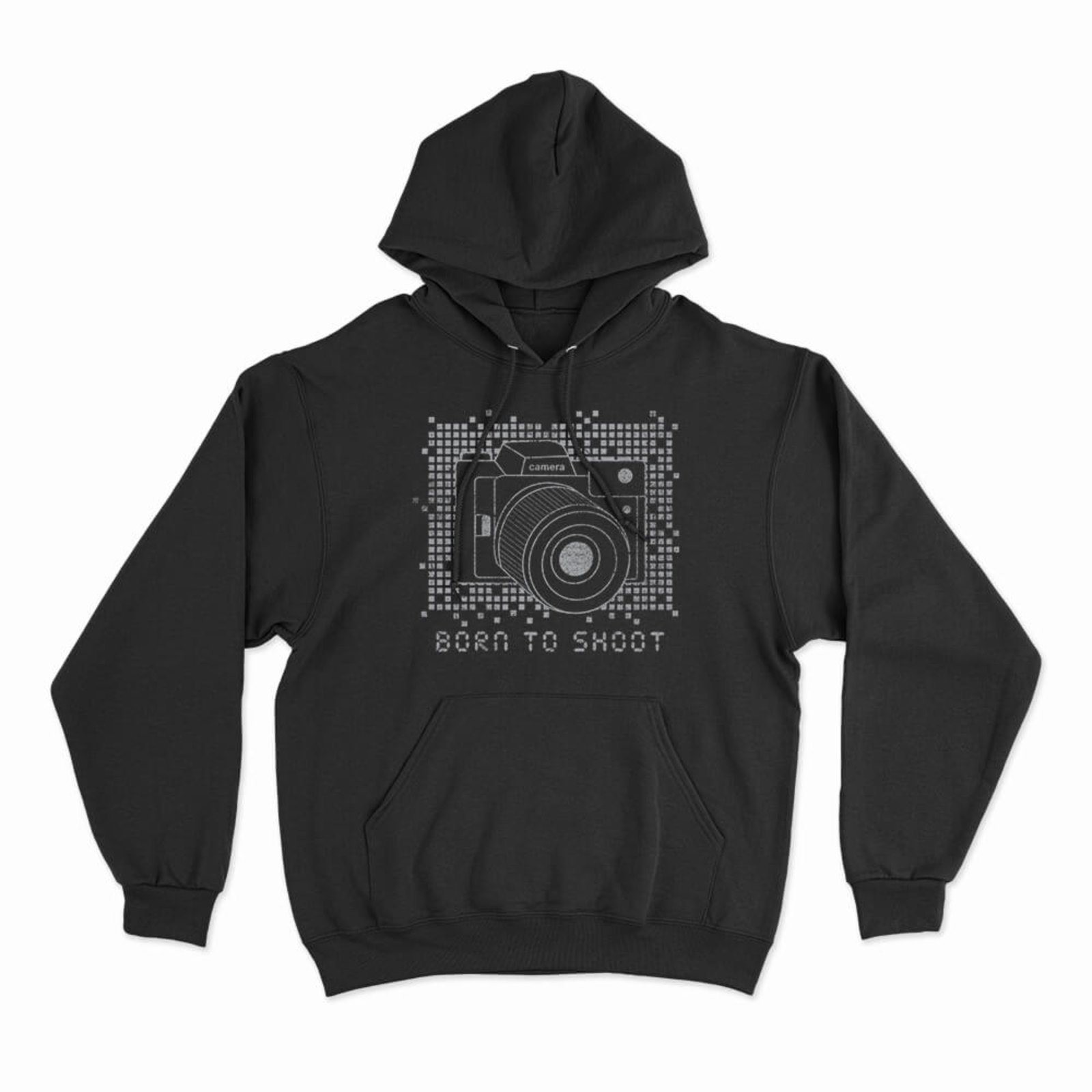 Moletom Com Capuz Born To Shoot - Preto - Casual - Studio Geek