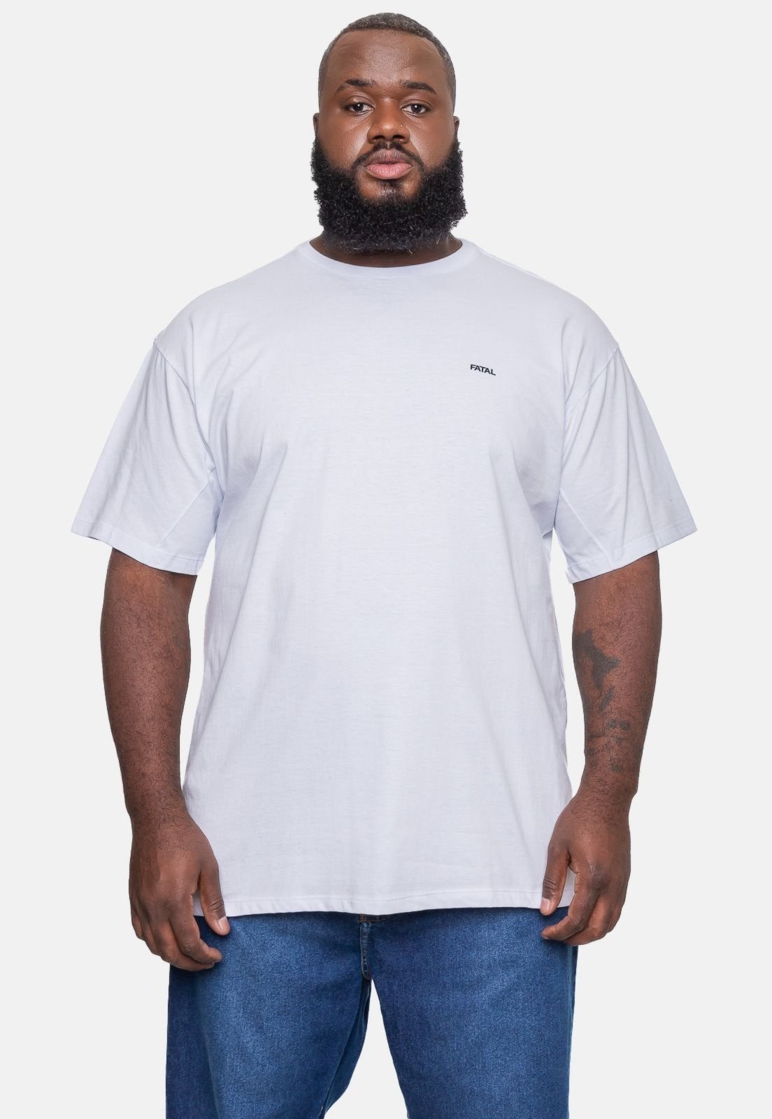 Camiseta Fatal Masculina Plus Size Fashion Basic Branca