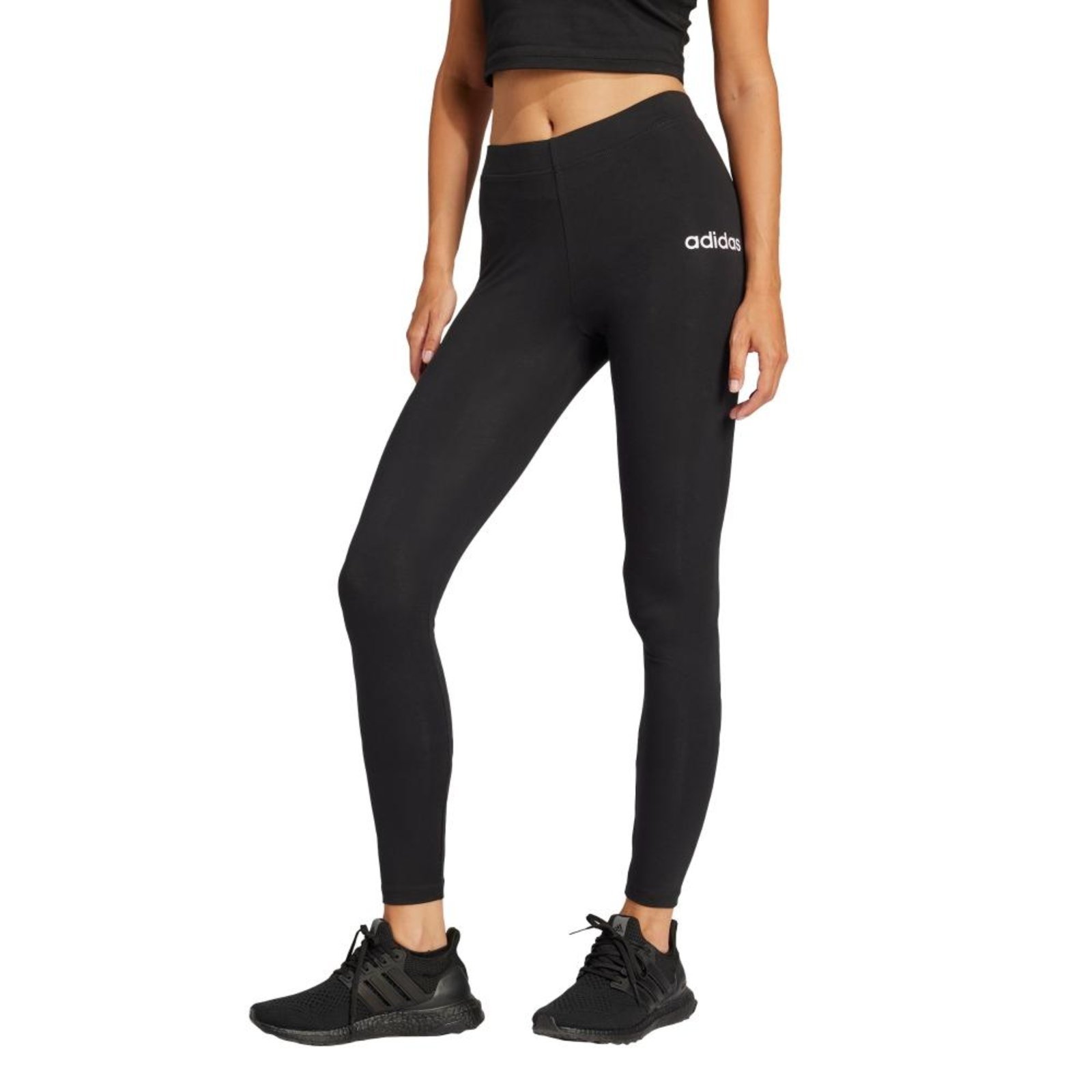 Essentials Linear Leggings de algodão adidas Sportswear Preto