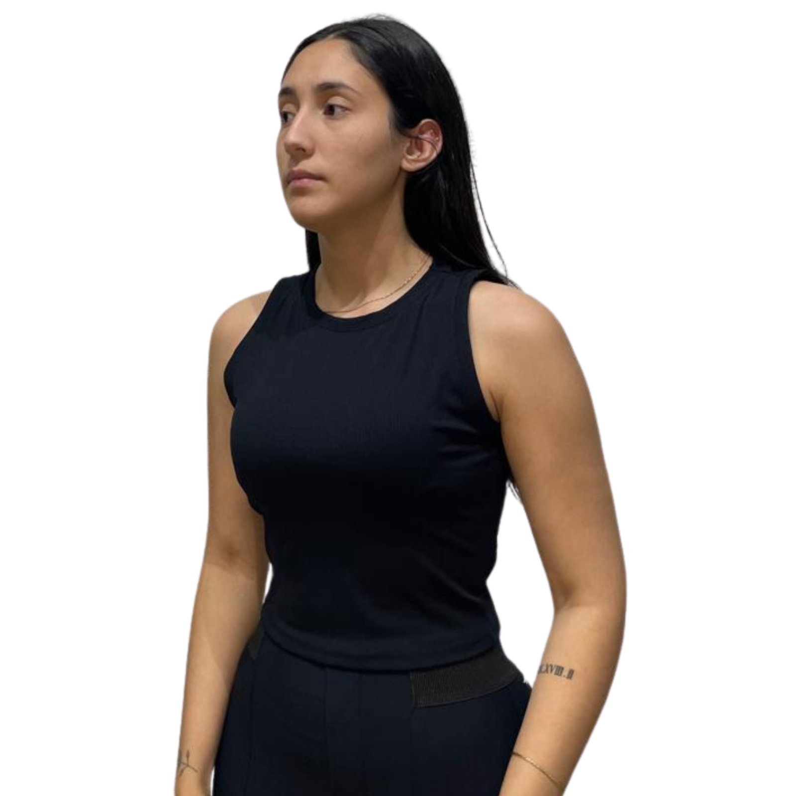 Vista 3 Top Cropped Justo Gola Redonda Flor de Lis preto Flor de Lis preto