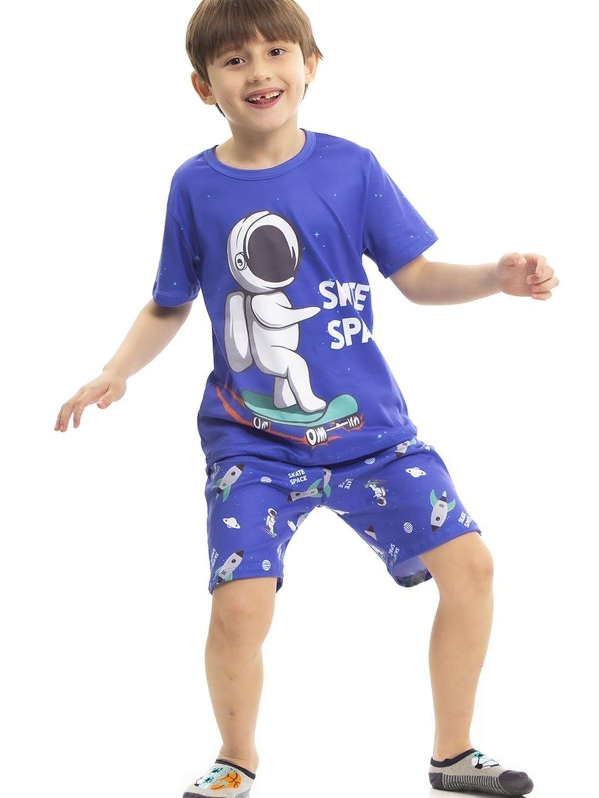 Pijama de Verão Menina Peach Touch Magicamente Skate Espacial