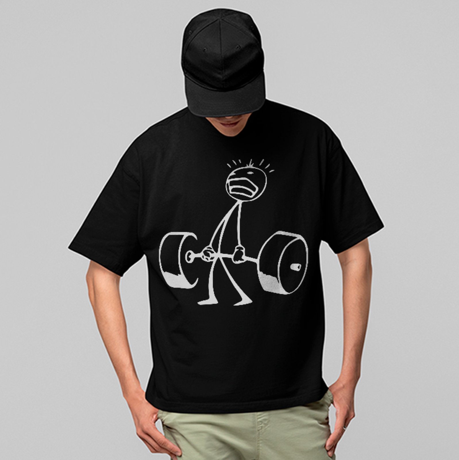 Camiseta Oversized Gym Funny Treino Pesado Academia Unissex Preto