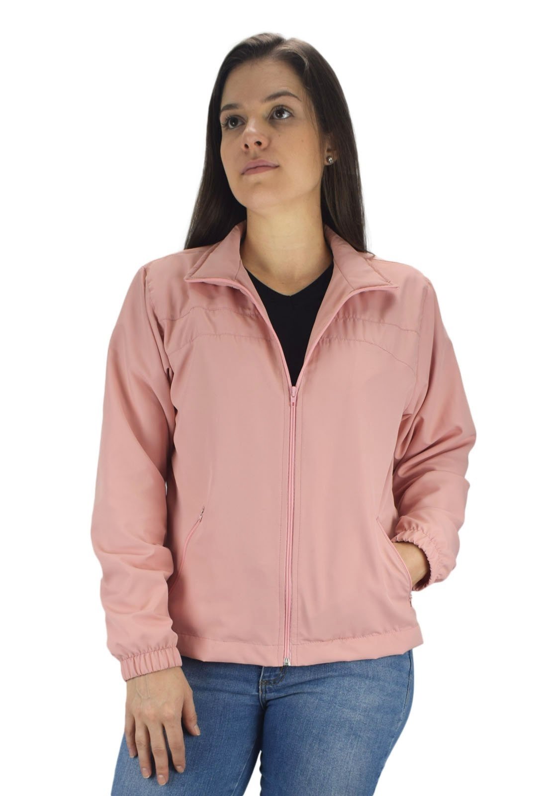 Jaqueta Corta Vento Butu Biru Semi Impermeável Chuva Blusão Rosa