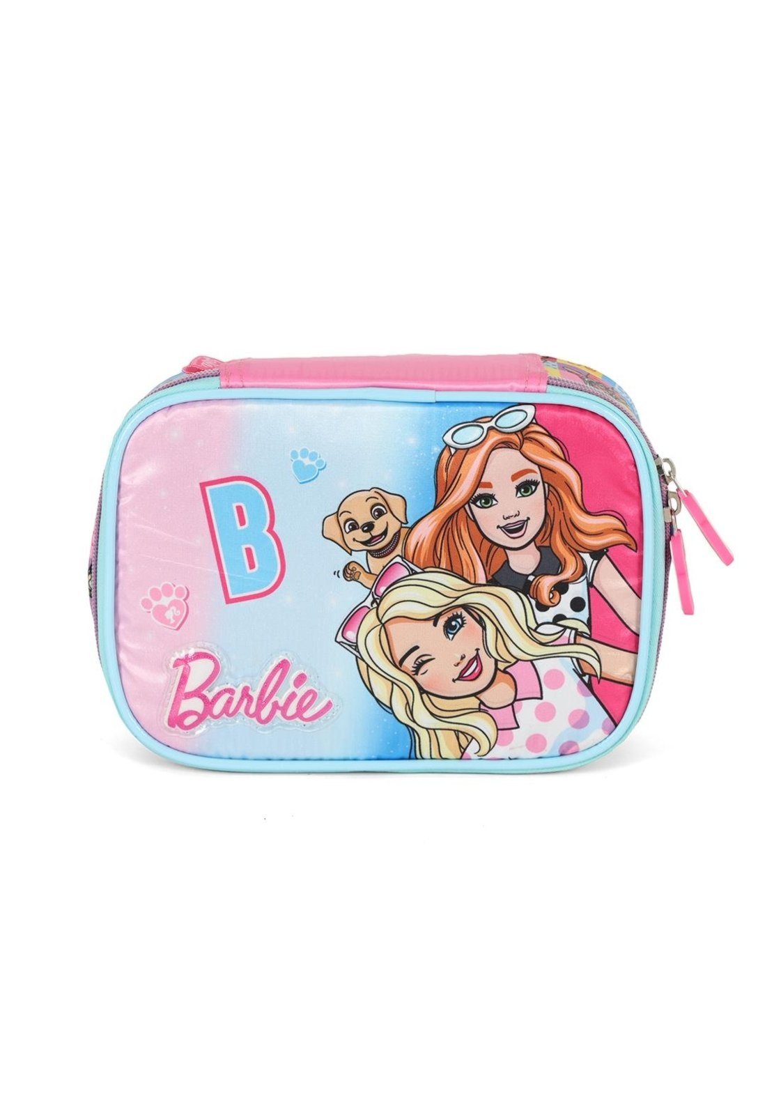 Vista 2 Infantil - Estojo Box Médio 100 Pens Barbie Náilon Estampado Luxcel azul Luxcel azul