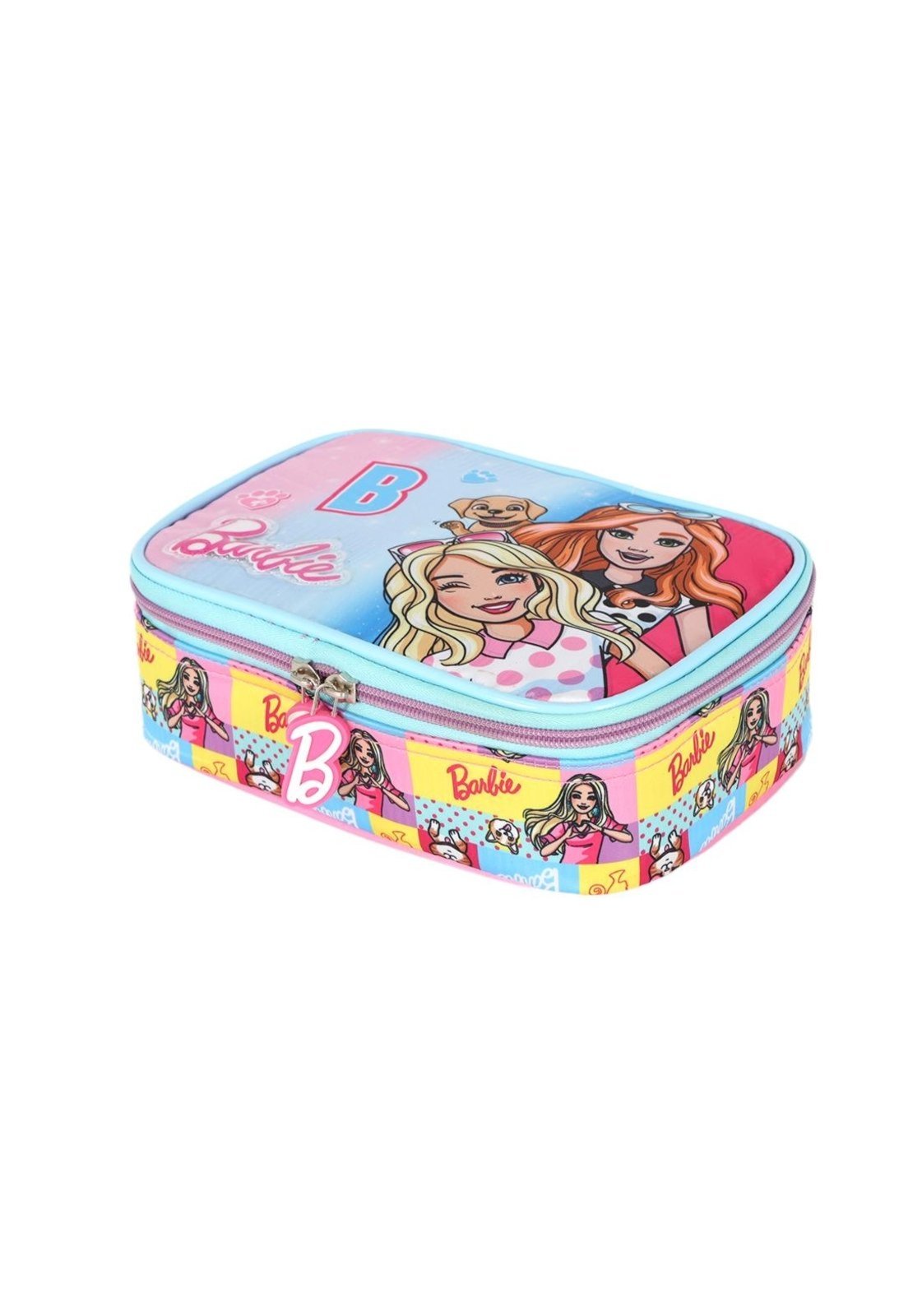 Vista 3 Infantil - Estojo Box Médio 100 Pens Barbie Náilon Estampado Luxcel azul Luxcel azul