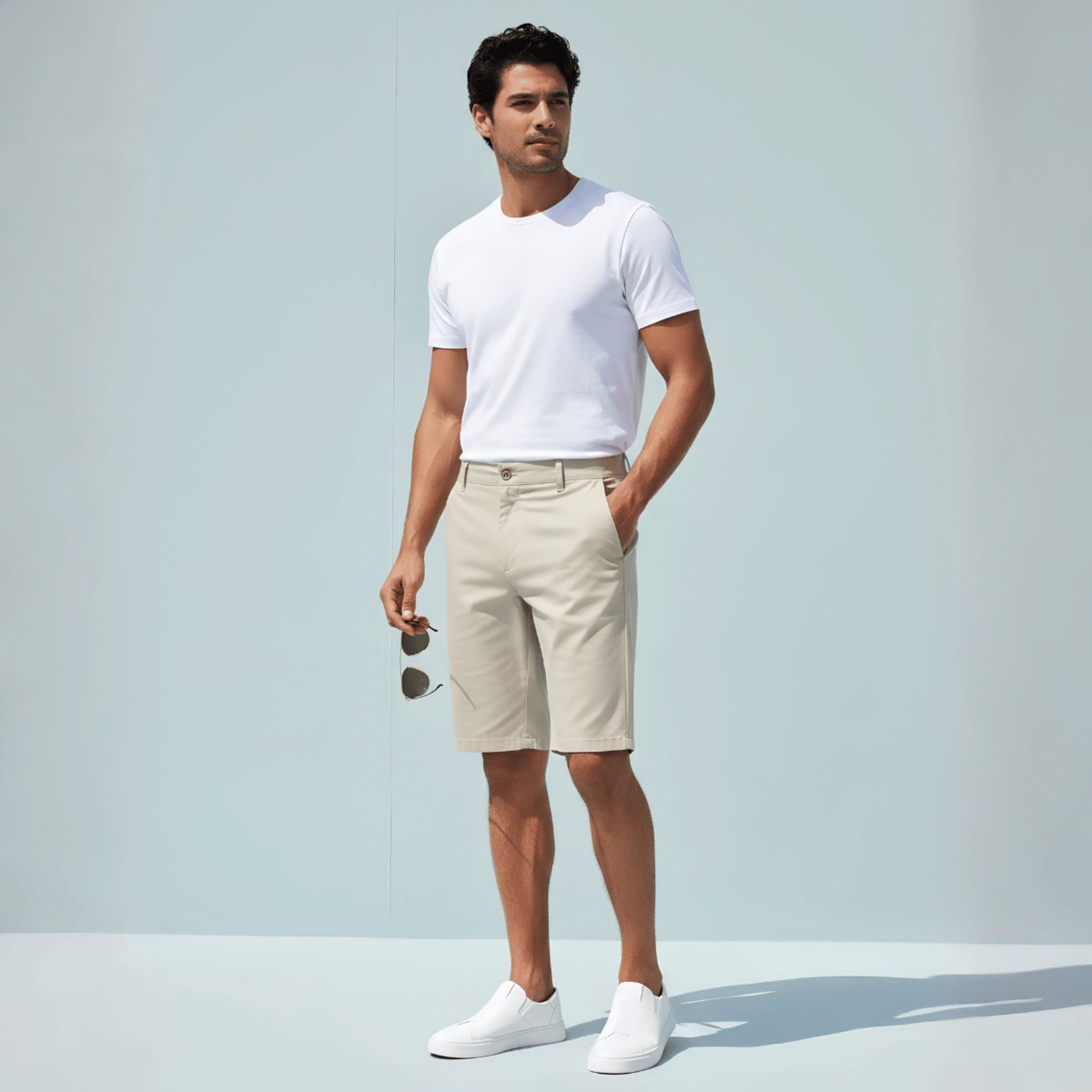 Bermuda Masculina Reta Sarja Bolso-Faca Hangar