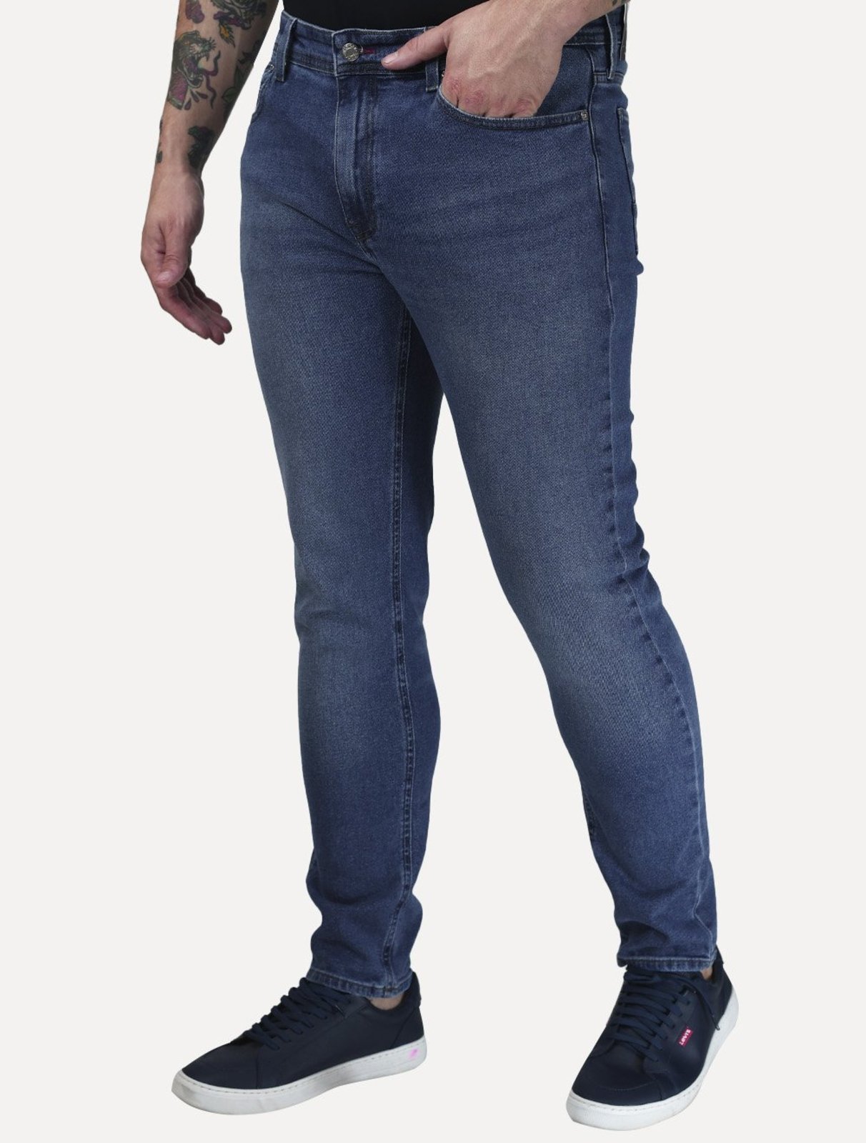 Calça Tommy Hilfiger Jeans Masculina Slim Bleecker Azul Mediun