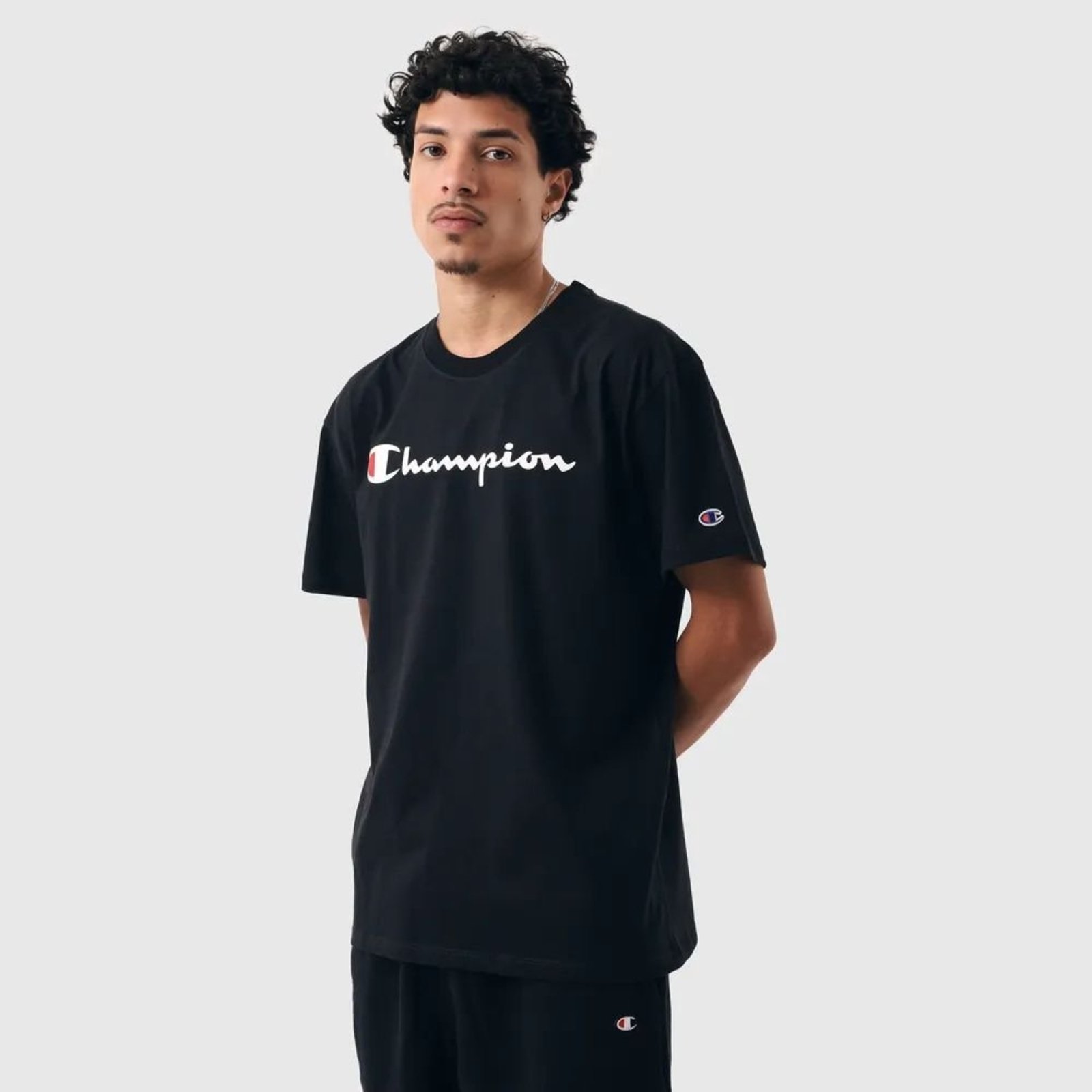 Camiseta Champion Athletic Script Logo Ink - BLACK