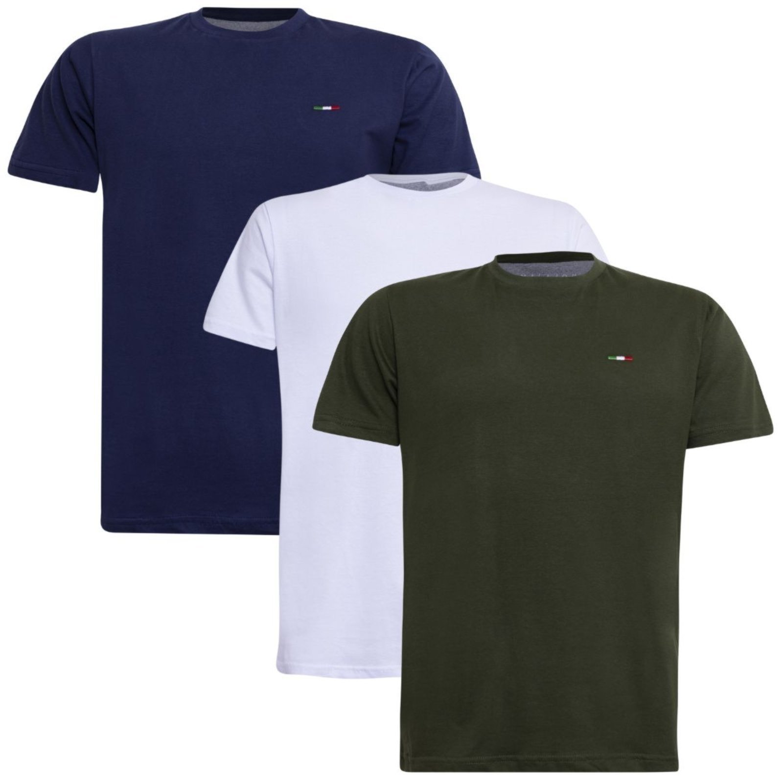 Kit 3 peças Camiseta Industrie Básica Bordada Itália Tommi Algodão Premium Masculina