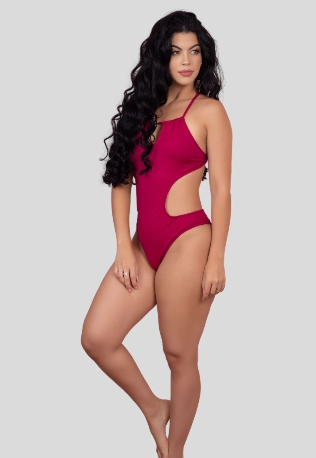 Maiô Feminino Serra e Mar Modas Engana Mamãe Jéssica Liso Vinho