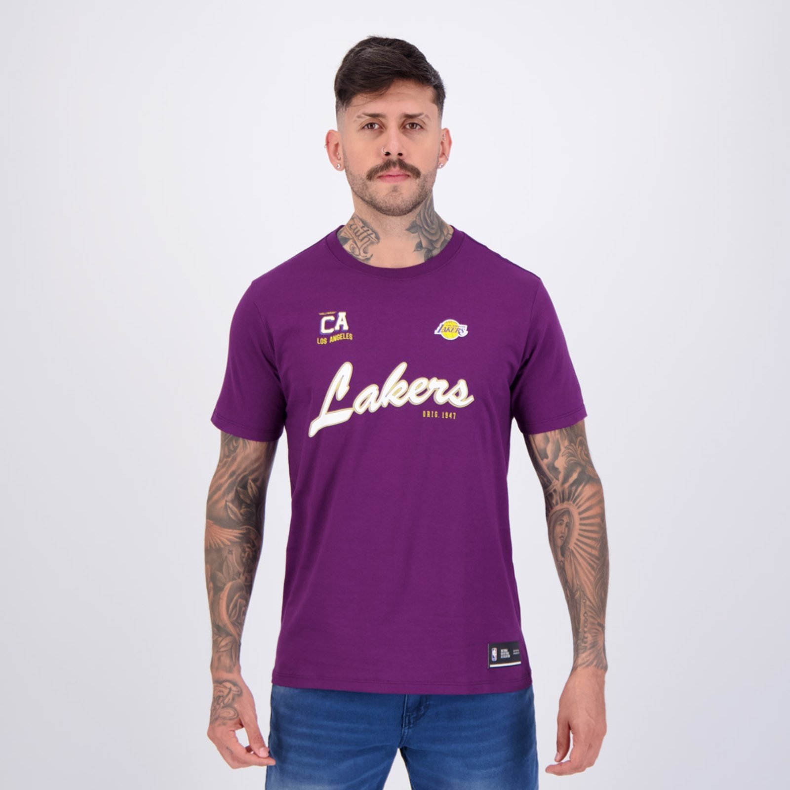 Camiseta NBA Los Angeles Lakers Big Logo Roxa
