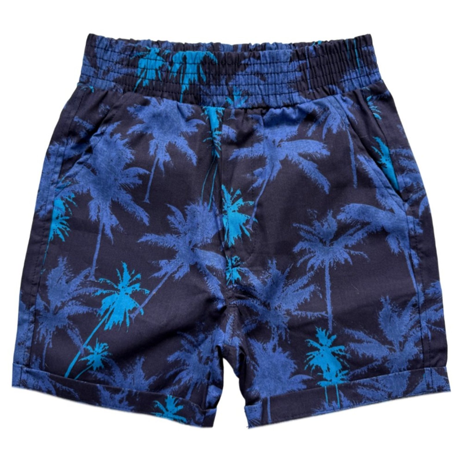 Infantil - Bermuda Juvenil Look Jeans Estampado Marinho