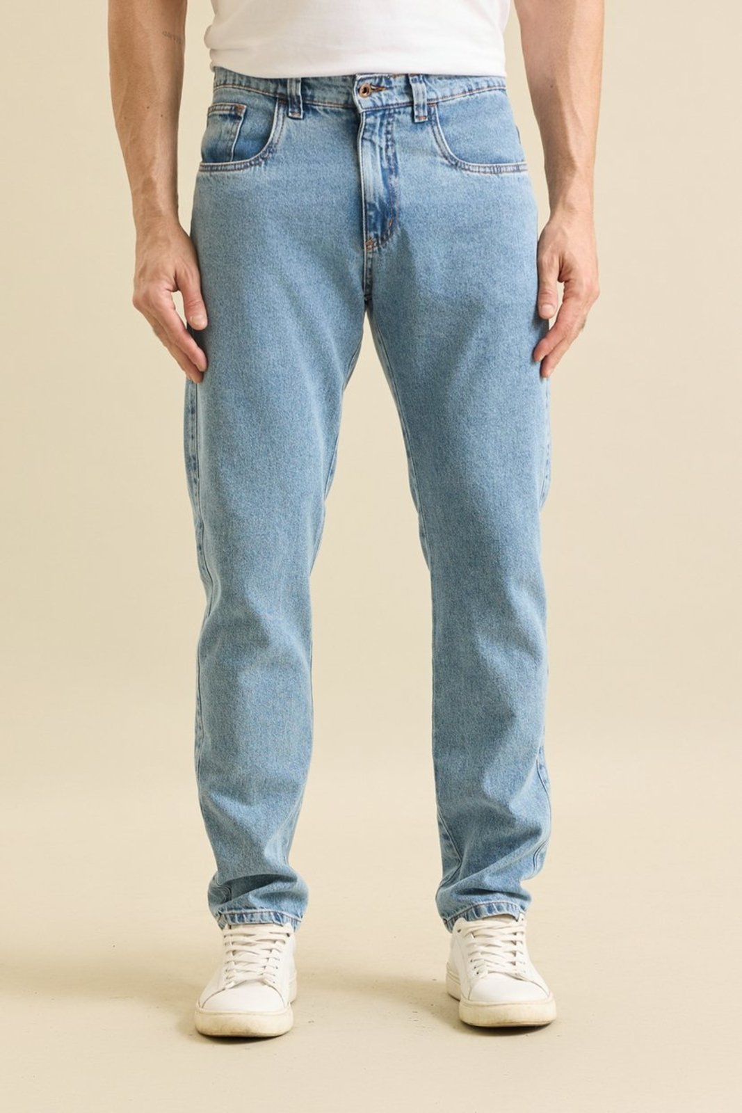Calça Jeans Reta Prime Lavagem Clara Masculina Dialogo Azul