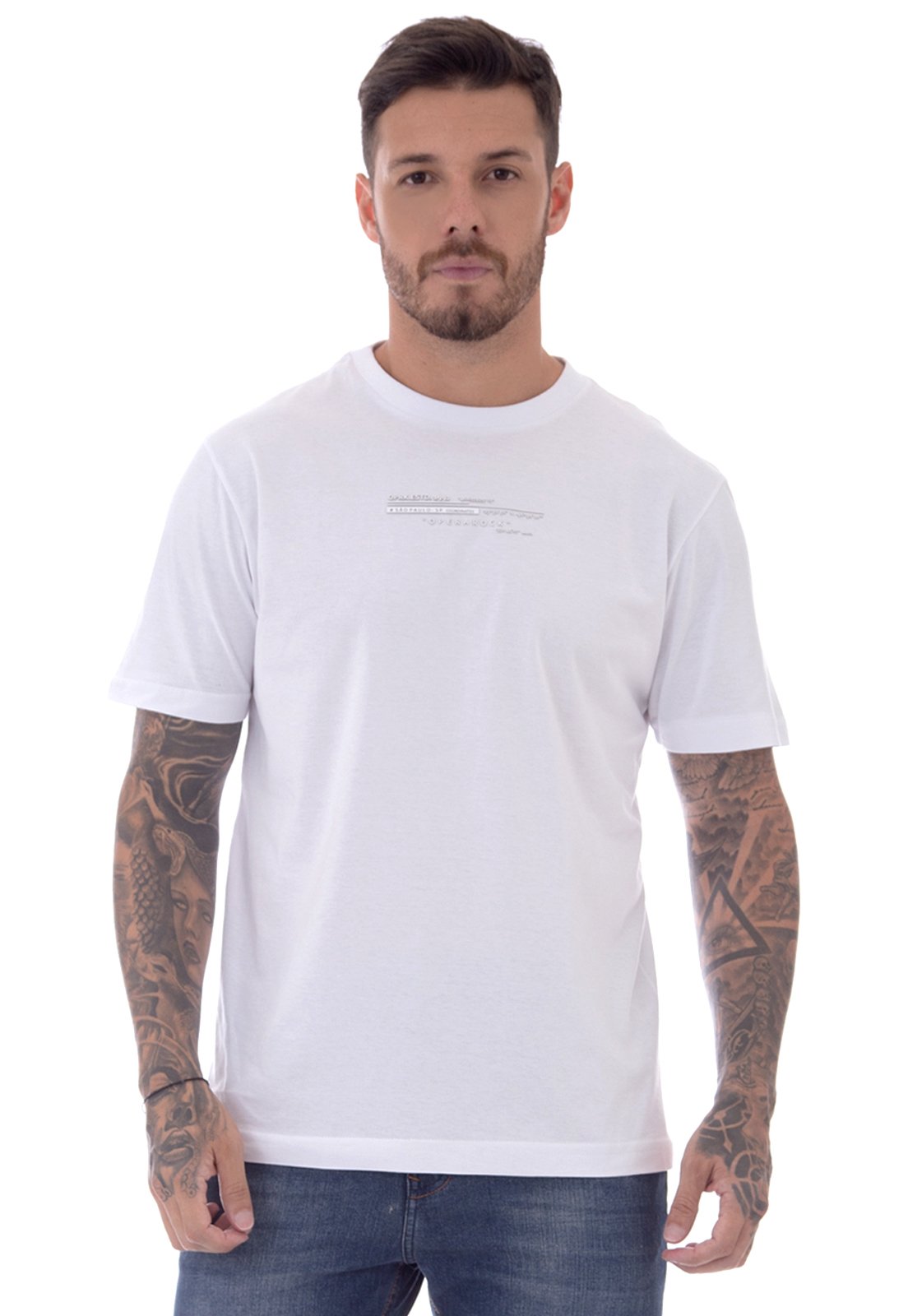 Camiseta Basic Operarock Coordenadas Branco
