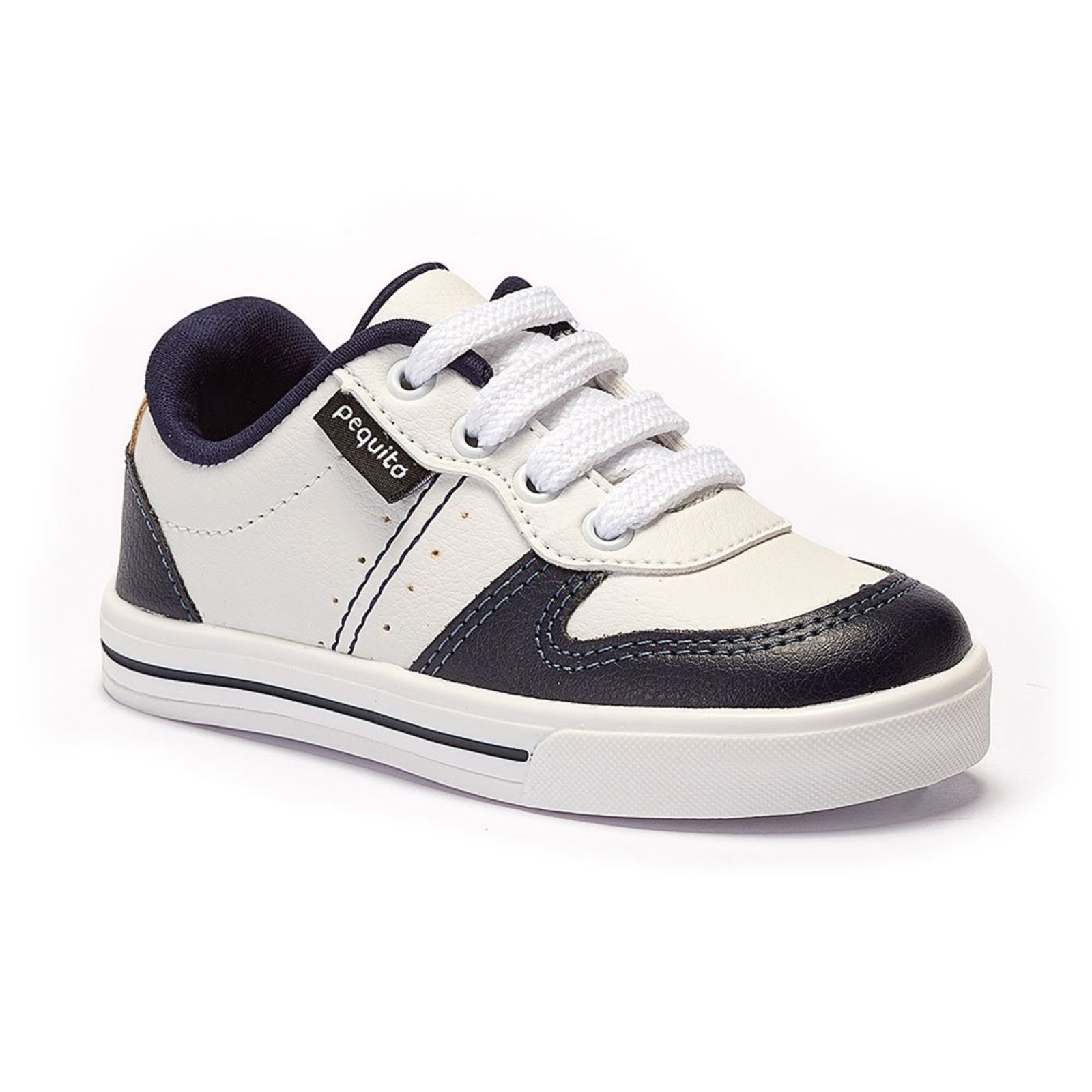 Vista 3 Infantil - Tênis Masculino Cadarço Casual Pequito azul marinho Pequito azul marinho