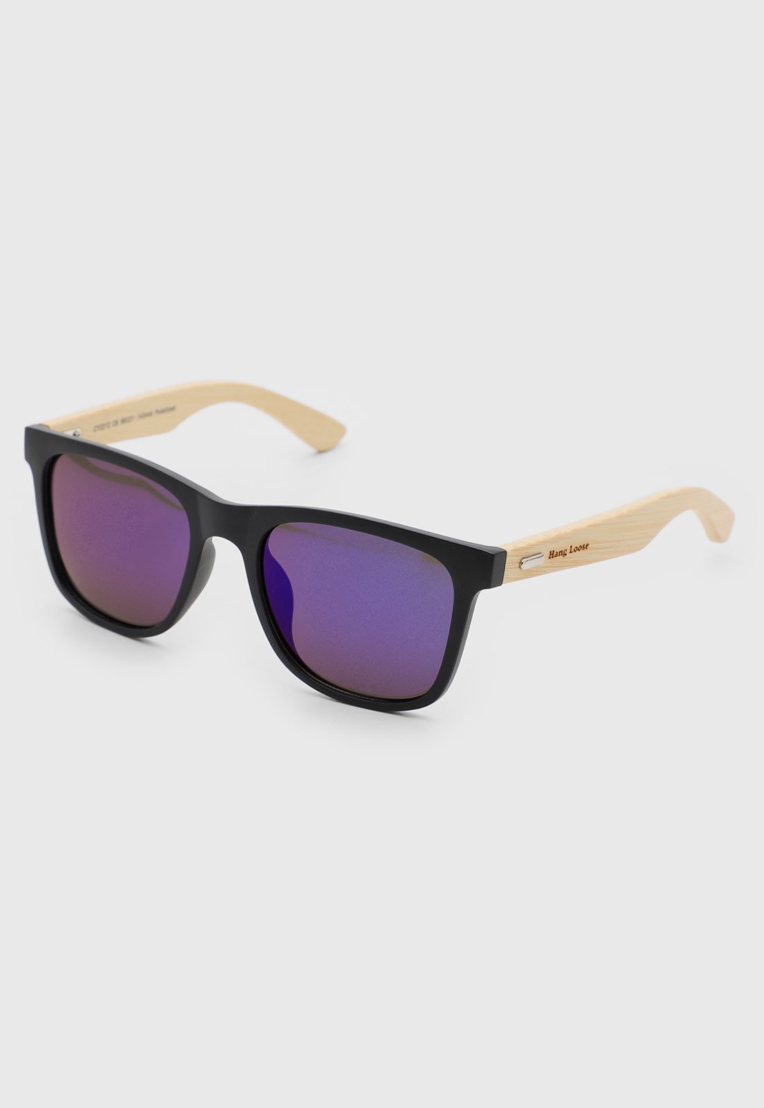 Óculos de Sol Unissex Hang Loose Polarized Flexivel Detalhe Haste Madeira Preto