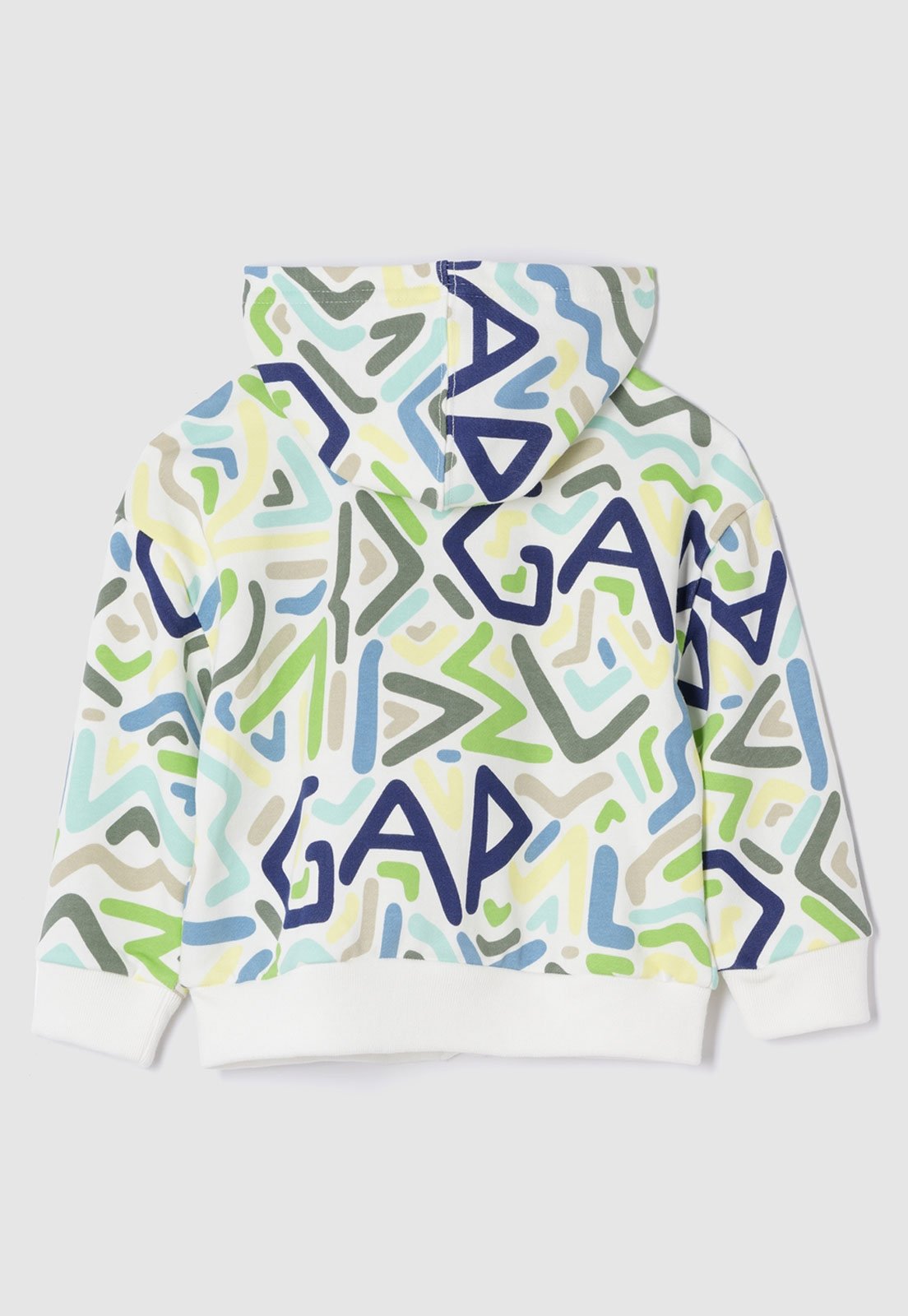 Vista 3 Blusa de Moletom GAP Com Capuz Estampada Off-White off-white white GAP off-white white