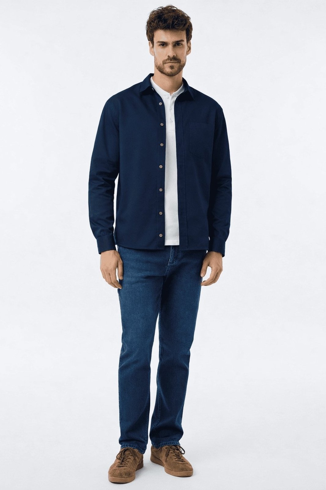 Camisa Masculina Comfort Em Sarja Hering