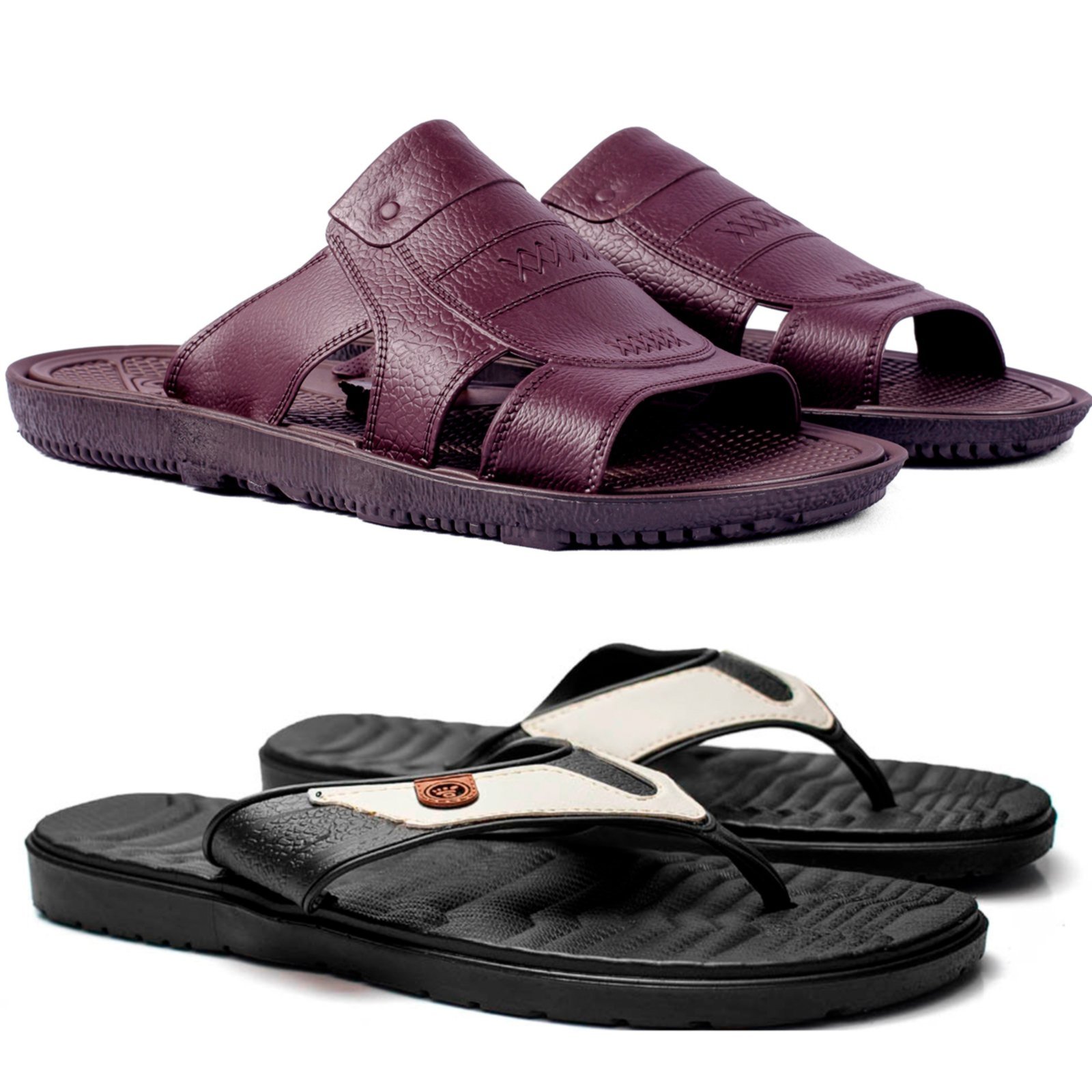 Kit Masculino Herlim Sandália Franciscana Ortopédica Chinelo Slide Café