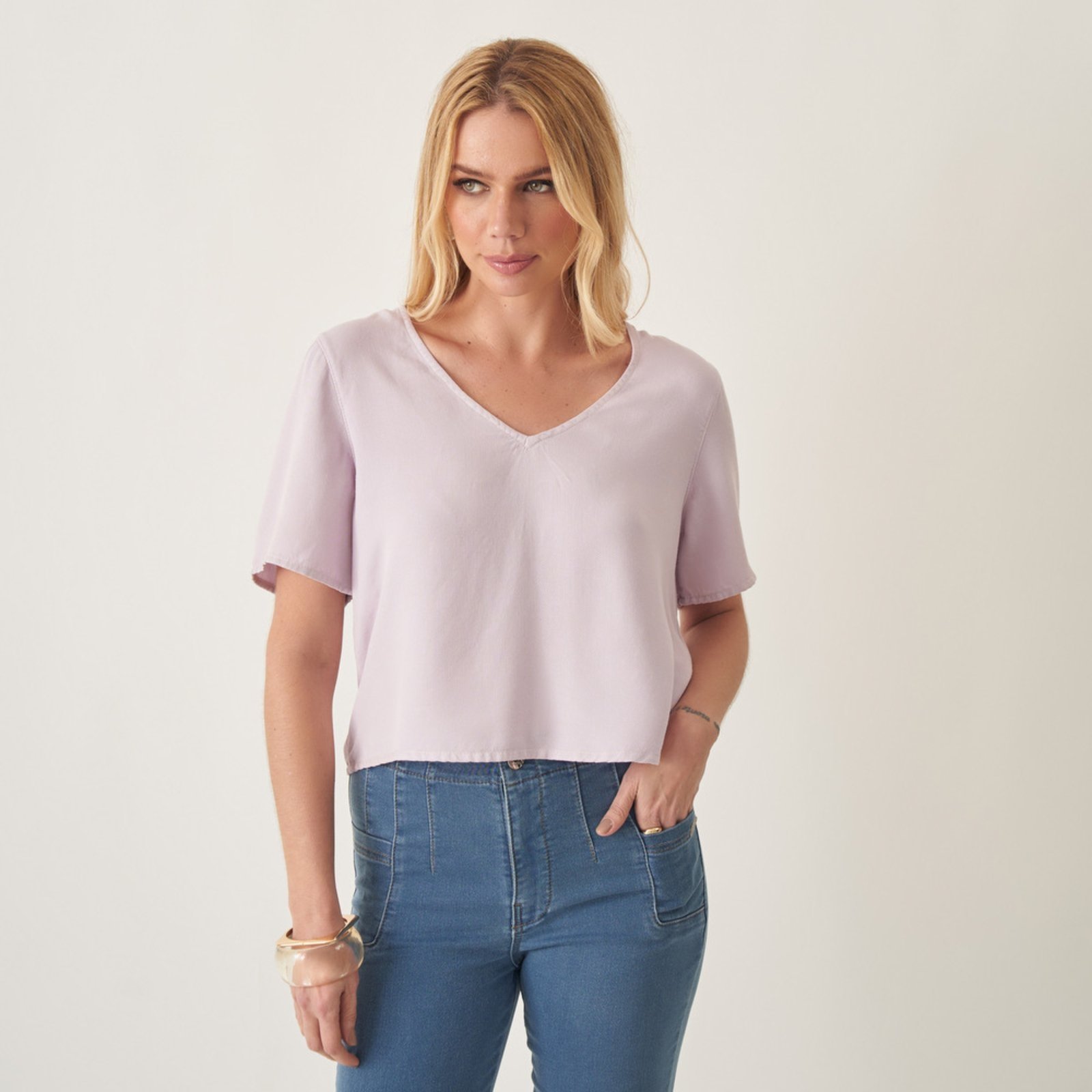 T-Shirt Tencel Decote V