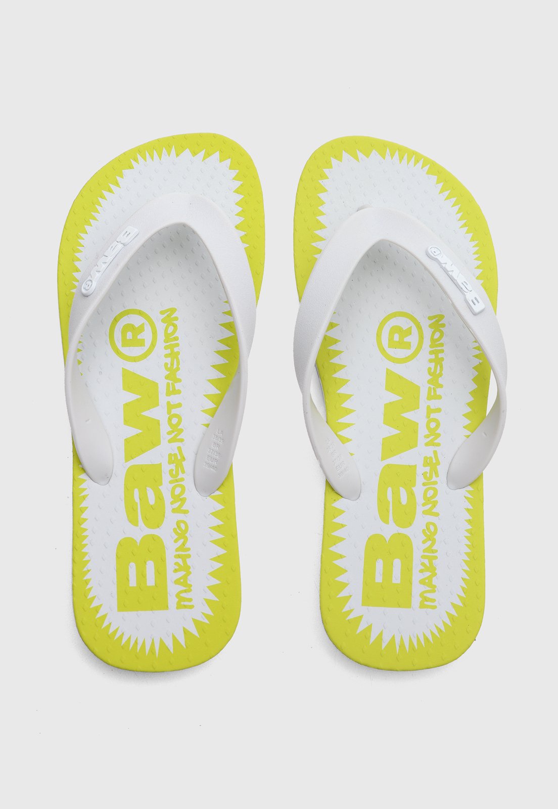 Chinelo Masculino BAW Noise Branco e Amarelo