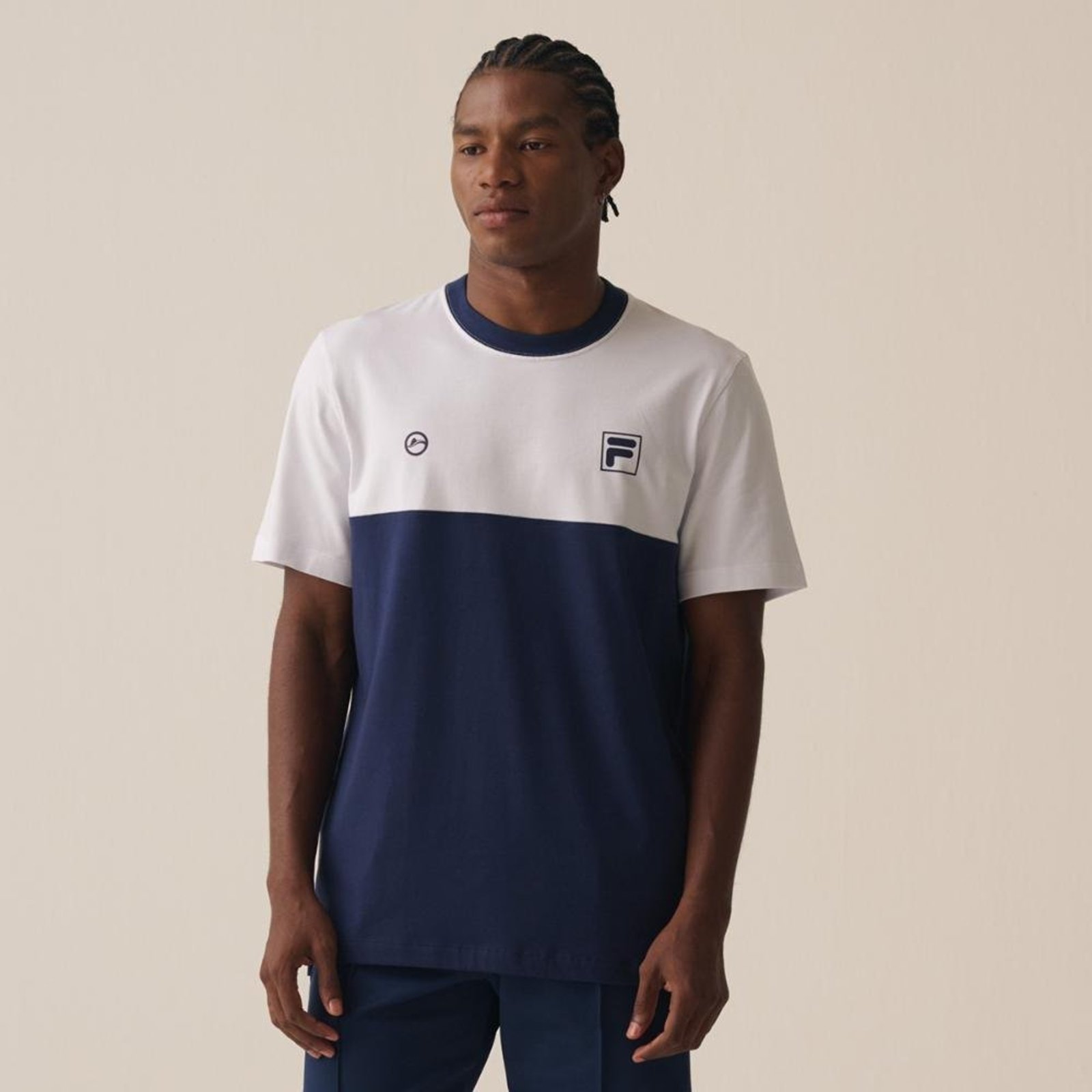 Camiseta Fila Regular F-Box Stripe II Rio Open 25 Masculina Incolor