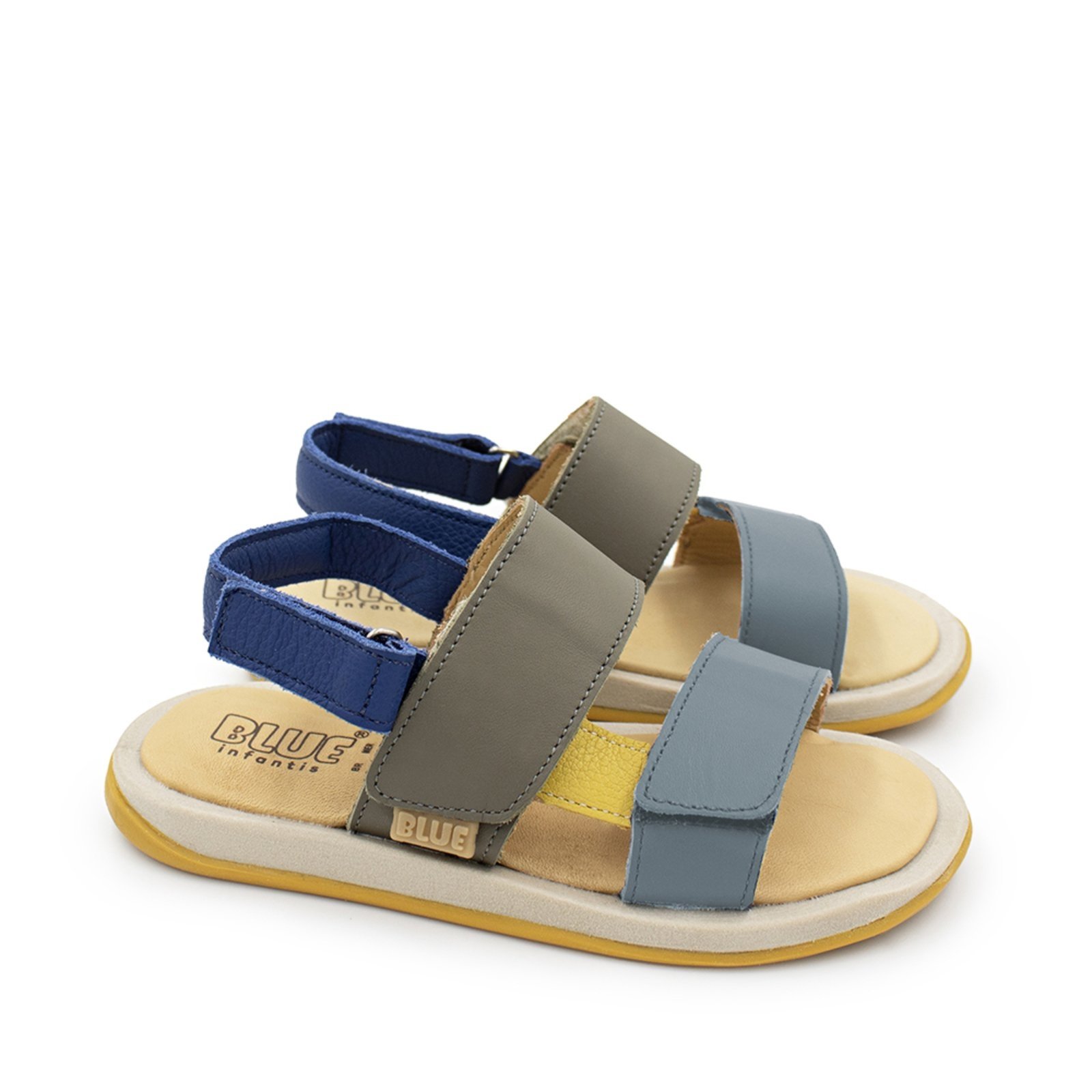 Vista 2 Infantil - Sandalia Menino Blue Nico Couro Denim Blue Infantis azul blue Blue Infantis azul blue