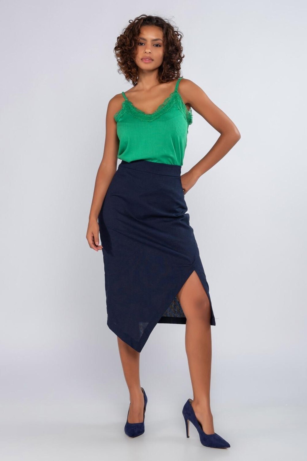Blusa regata viscose alça ajustavel Verde