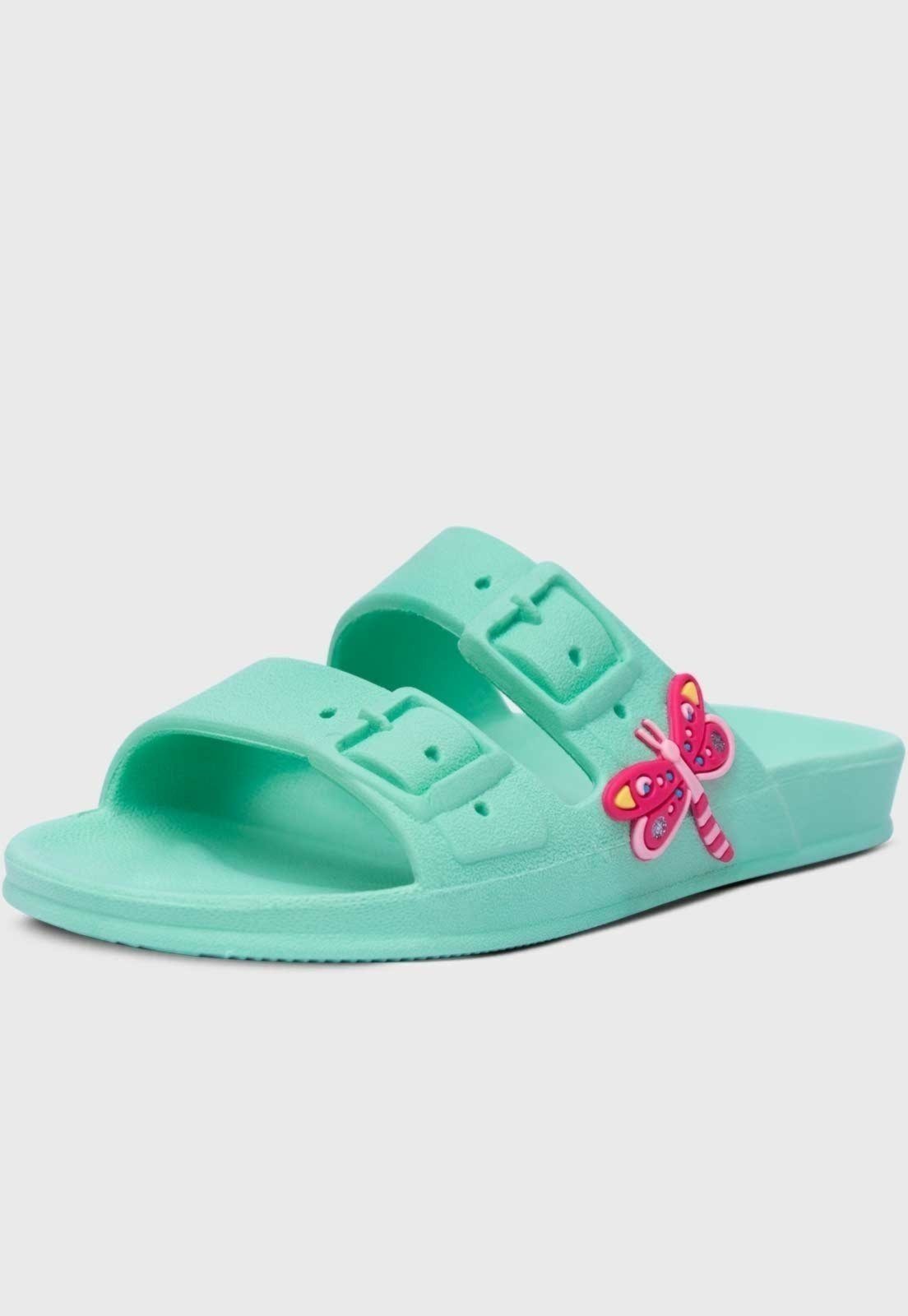 Vista 2 Infantil - Chinelo Papete Popidi Menina Libelula rosa Pópidí rosa