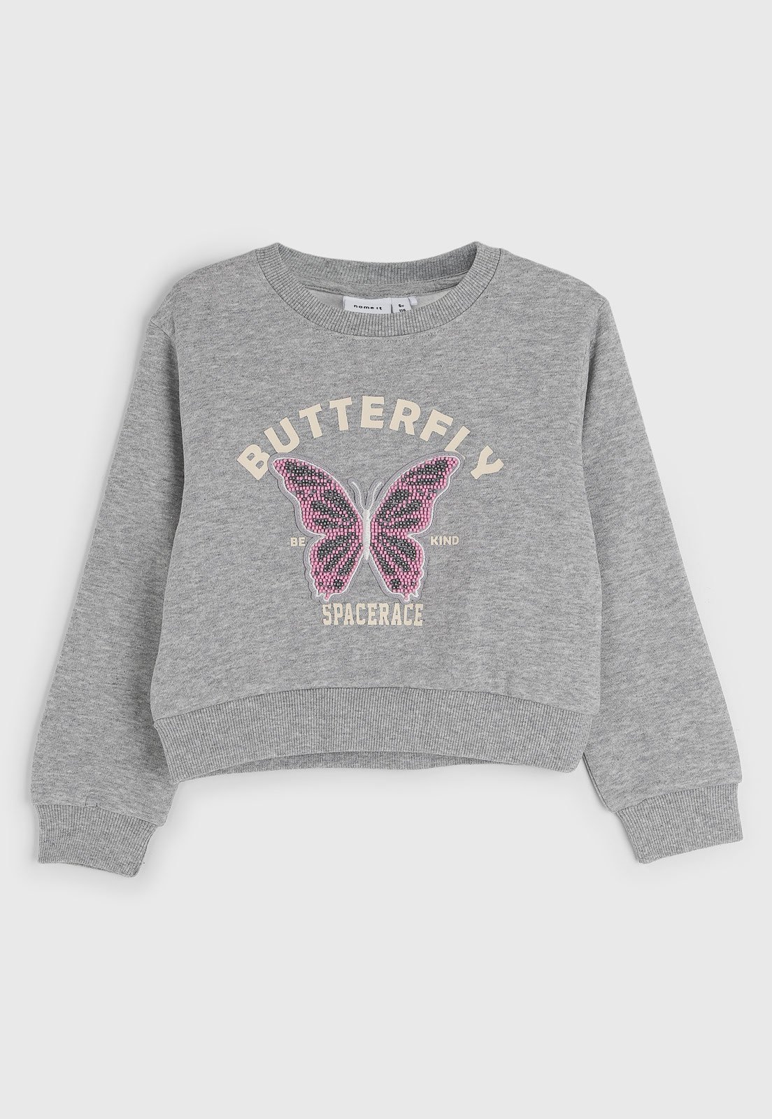 Infantil – Blusa de Moletom Name It Full Print Cinza