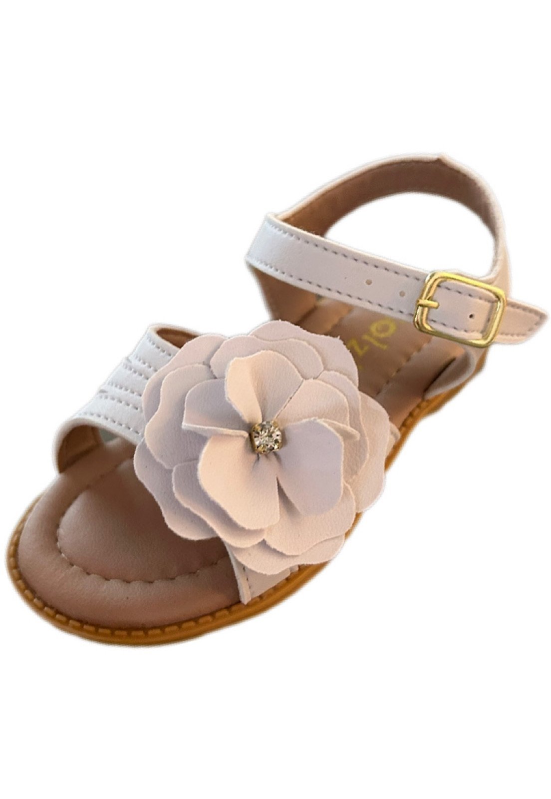 Infantil - Sandália menina infanil Solzim aranha flor branca