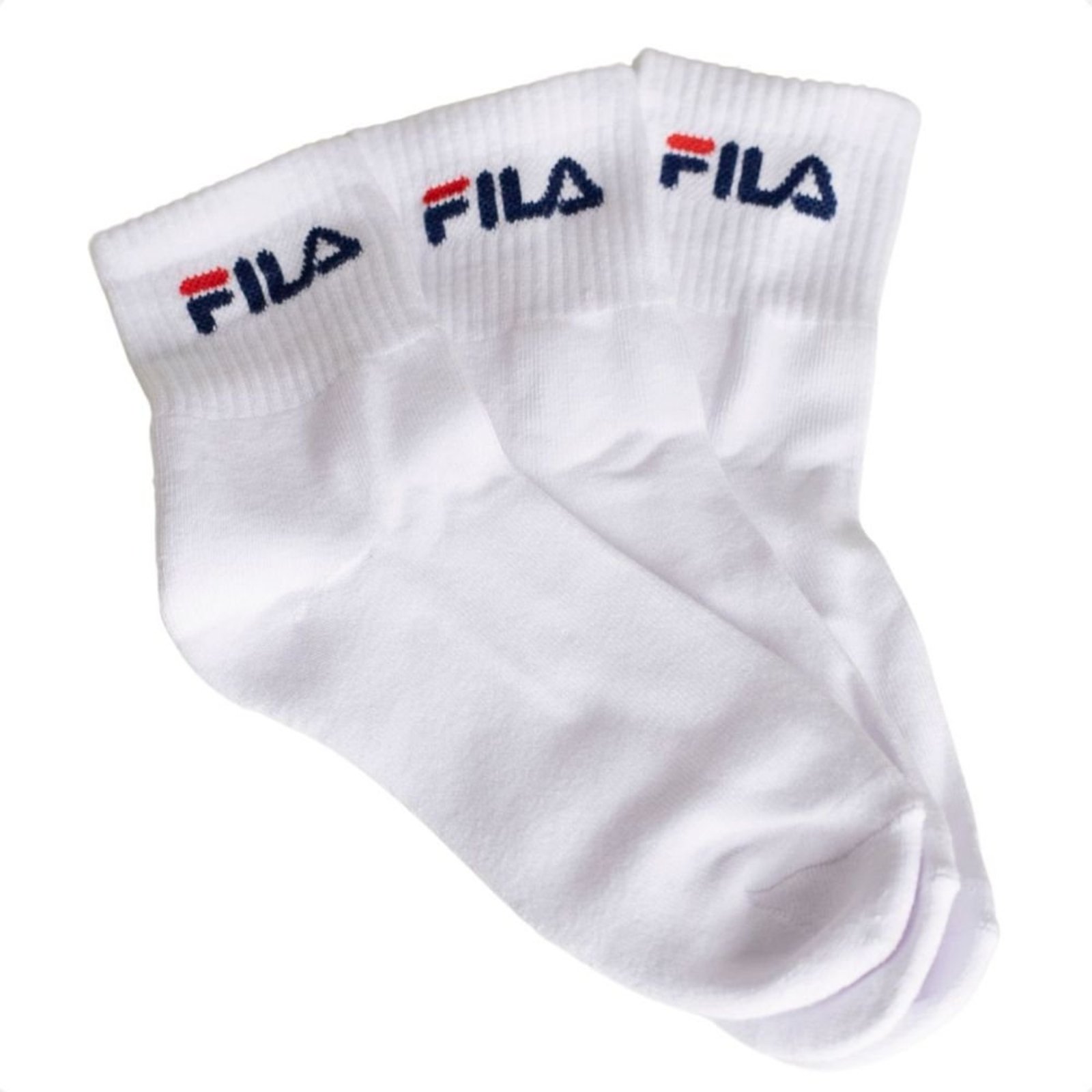 Vista 2 Kit Meia Masc Medio Fila branco