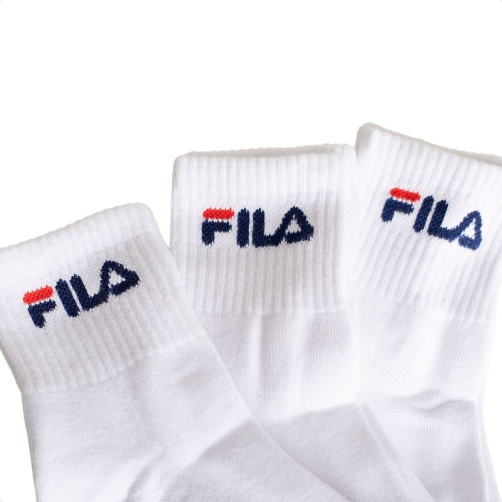 Vista 3 Kit Meia Masc Medio Fila branco