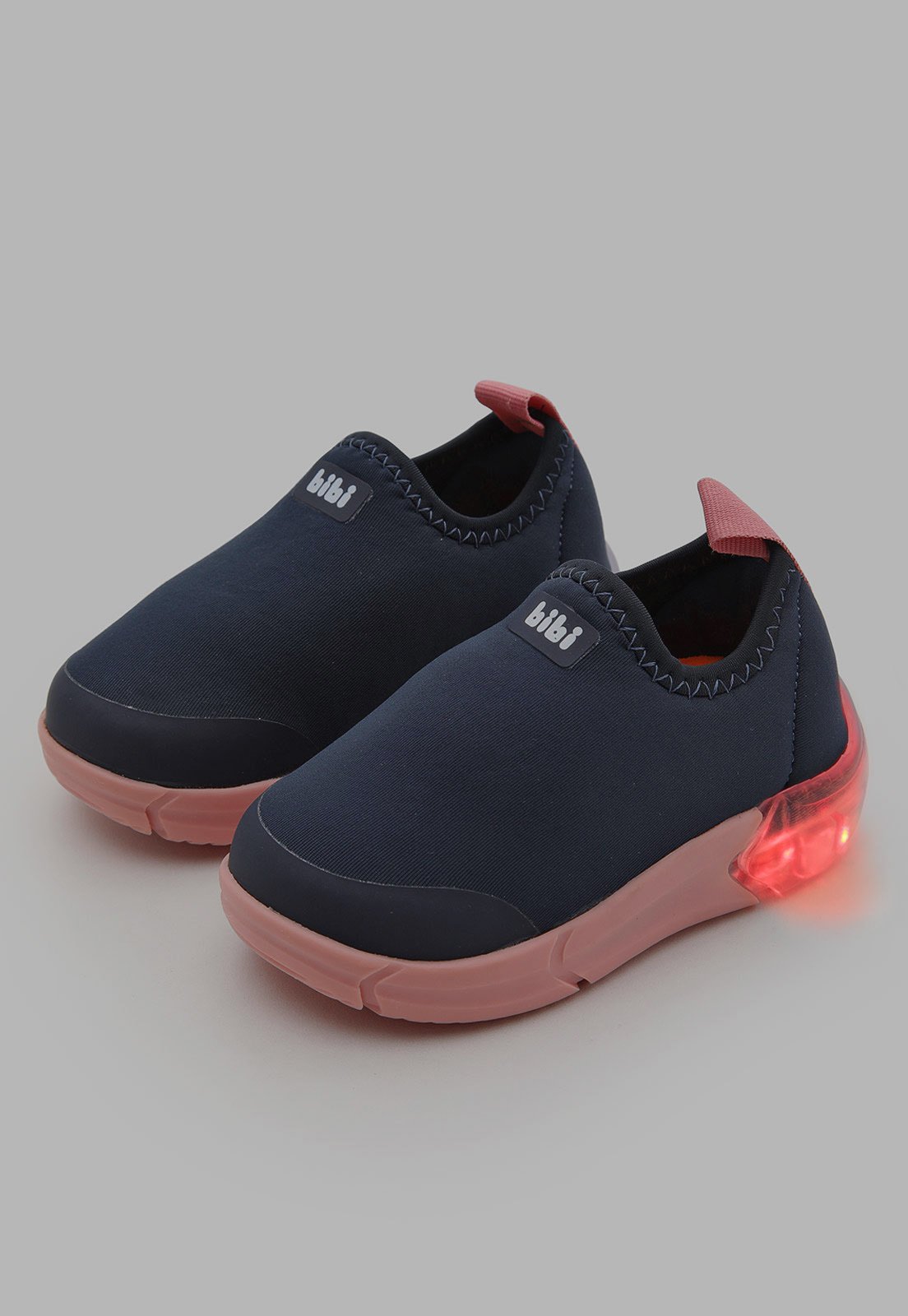 Infantil - Tênis Bibi Slip On Space LED Azul Marinho