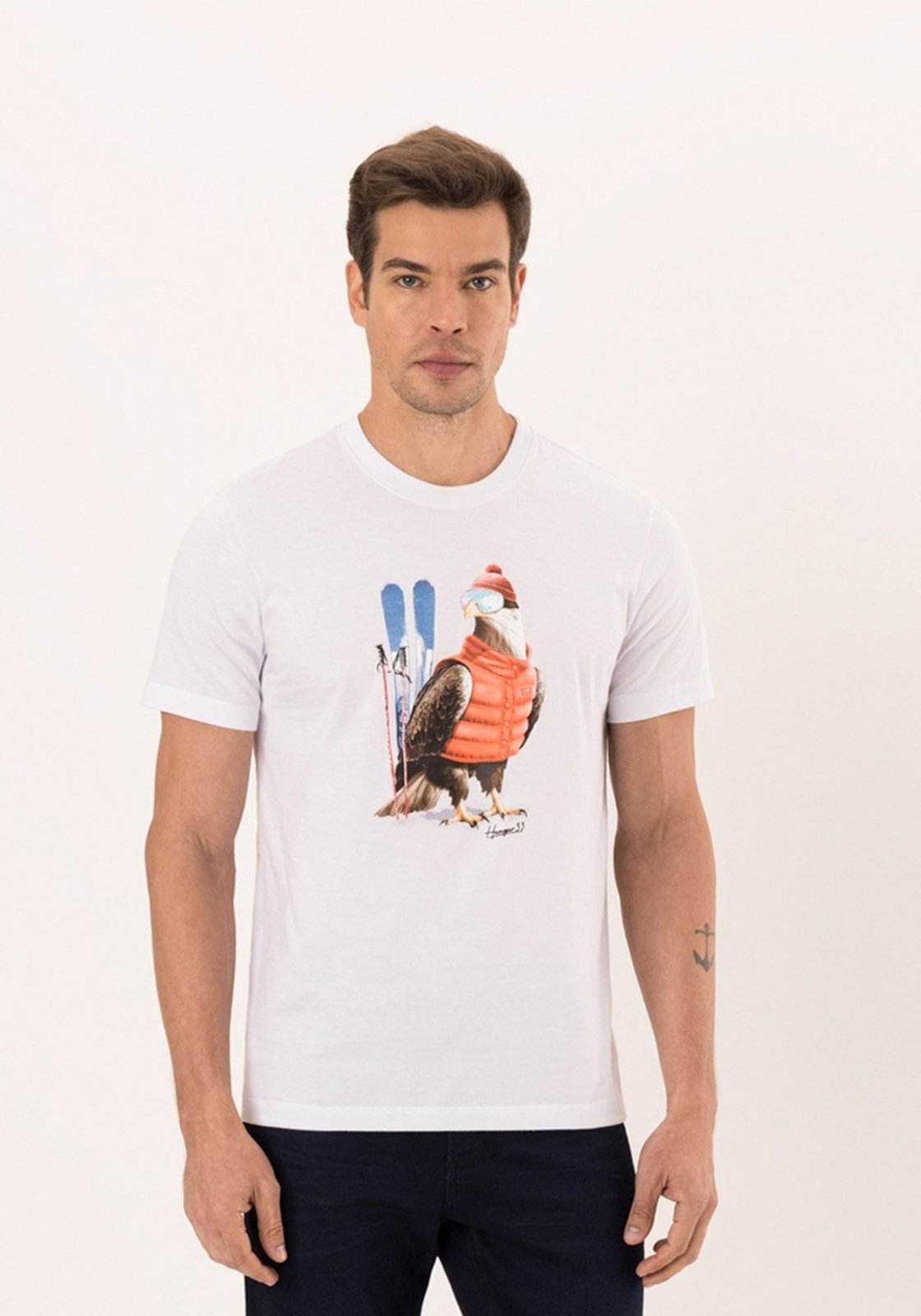 Camiseta Com Mangas Curtas Em Meia Malha Peletizada